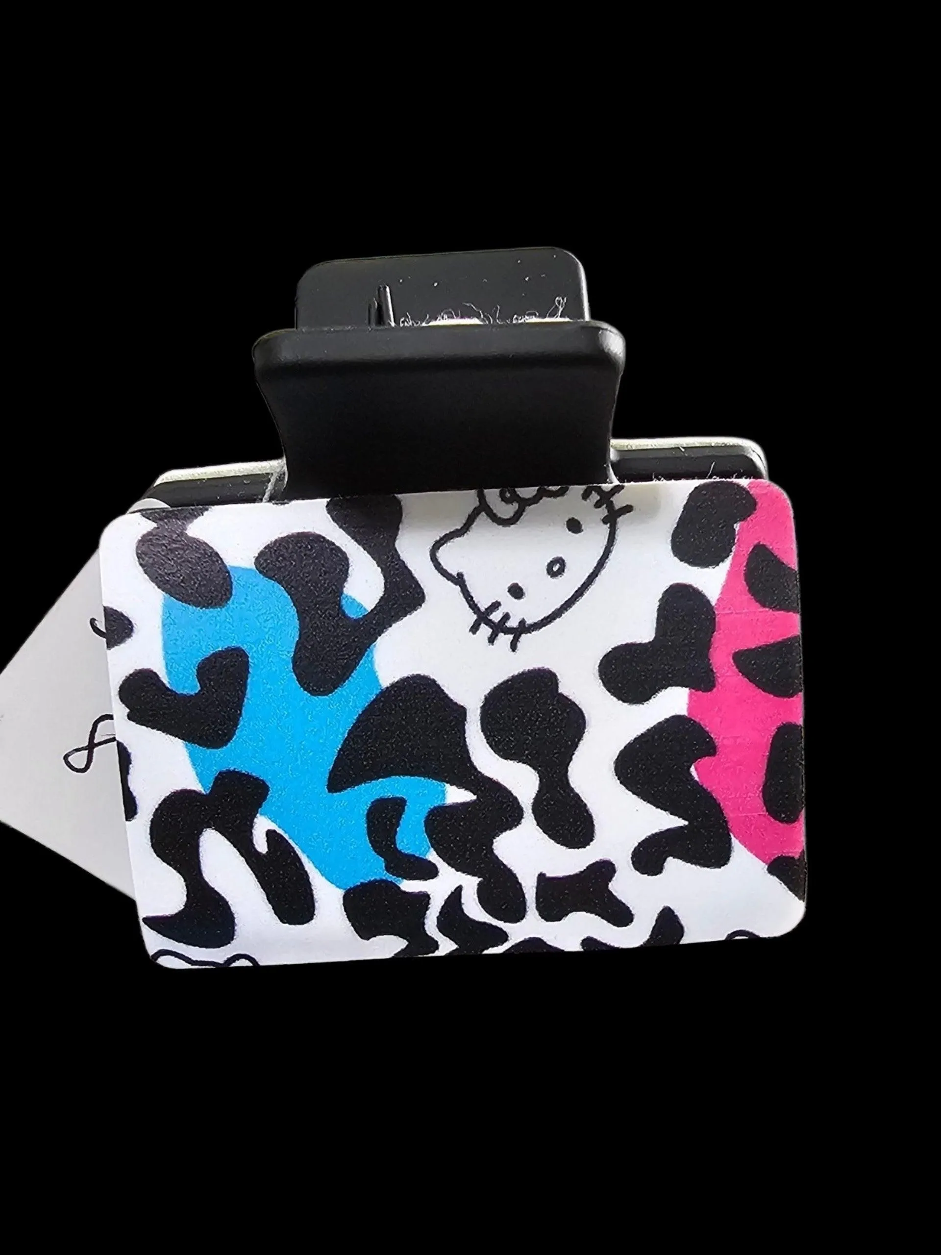 3006 Hello Kitty Animal Print Small Leather Hair Claw Clip