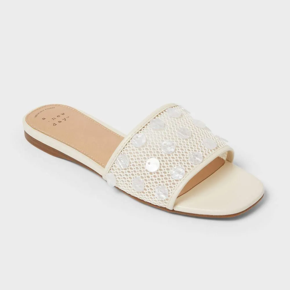 New without Tags - Size: 7.5 - Women’s Elain Sandals with Memory Foam Insole - A New Day Ivory