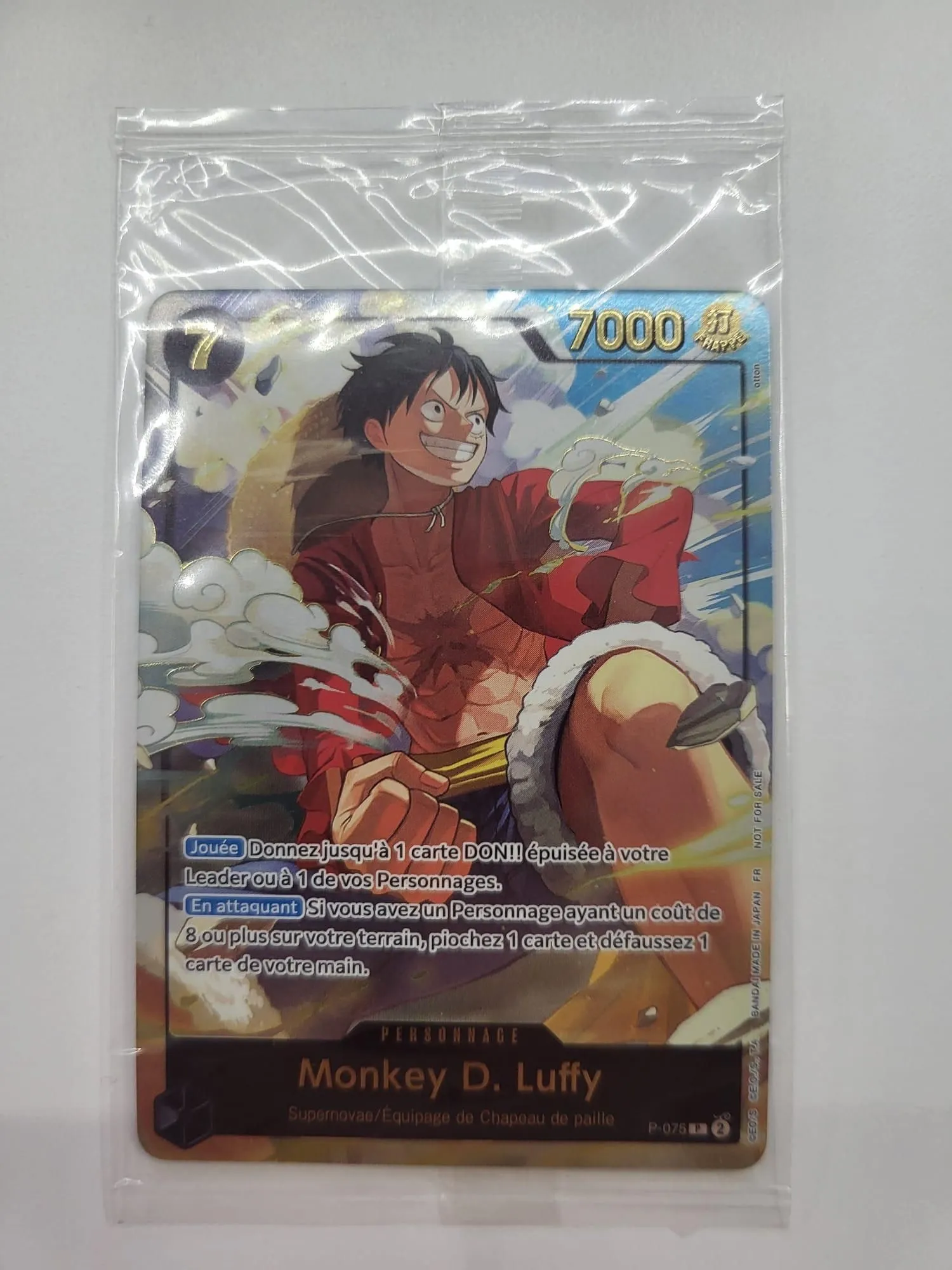 Monkey D. Luffy P-075 – Promo Japan Expo FR – Carte Scellée – One Piece Card Game