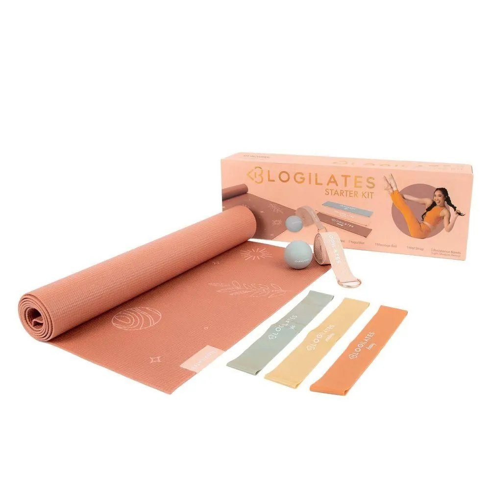 Open-box - Blogilates Starter Fit Kit: Yoga Mat Strap & Exercise Band for Core