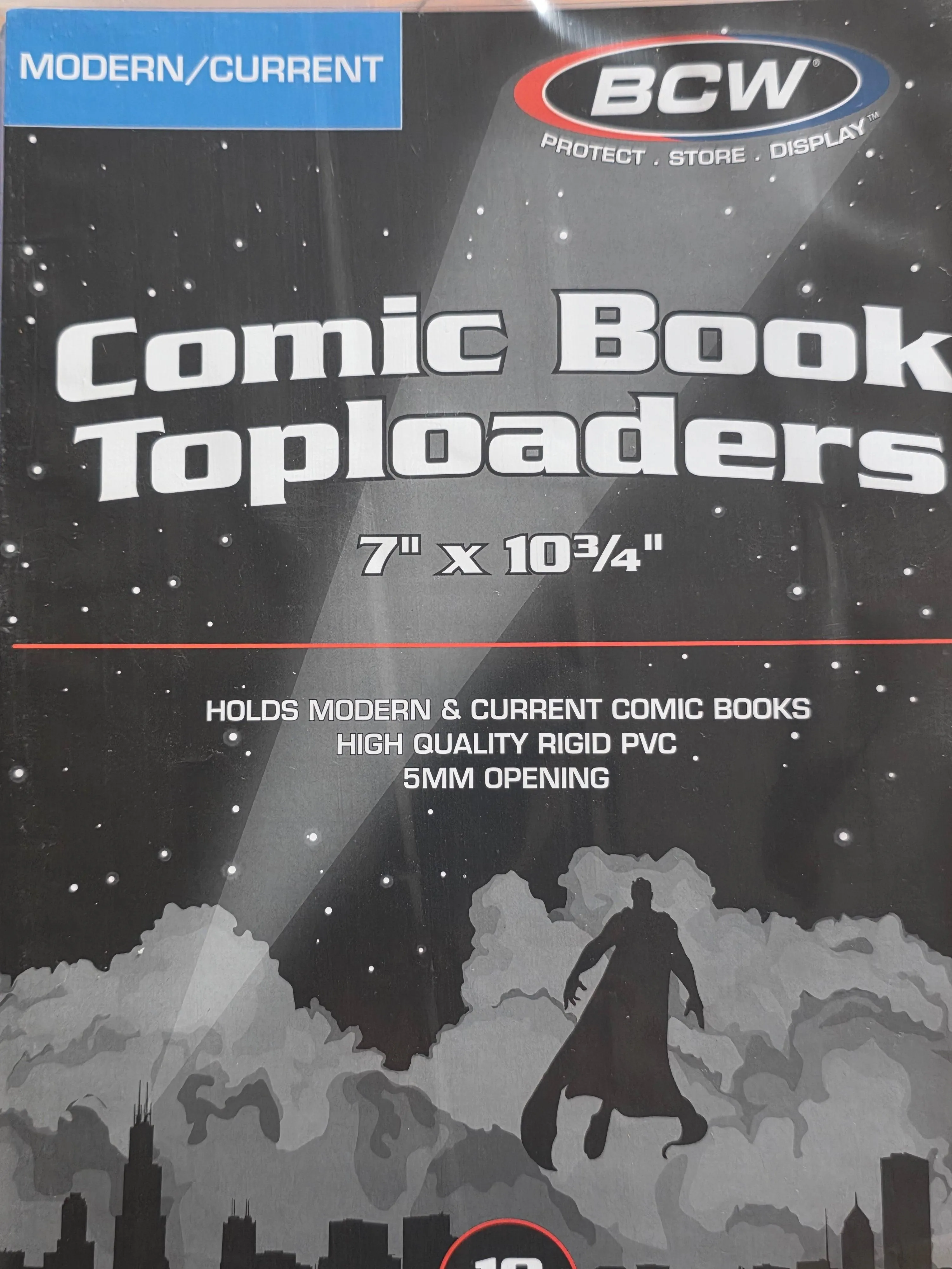 BCW Comic Book Toploader Modern Current 7x10.75 5mm Opening Rigid PVC Protection Single