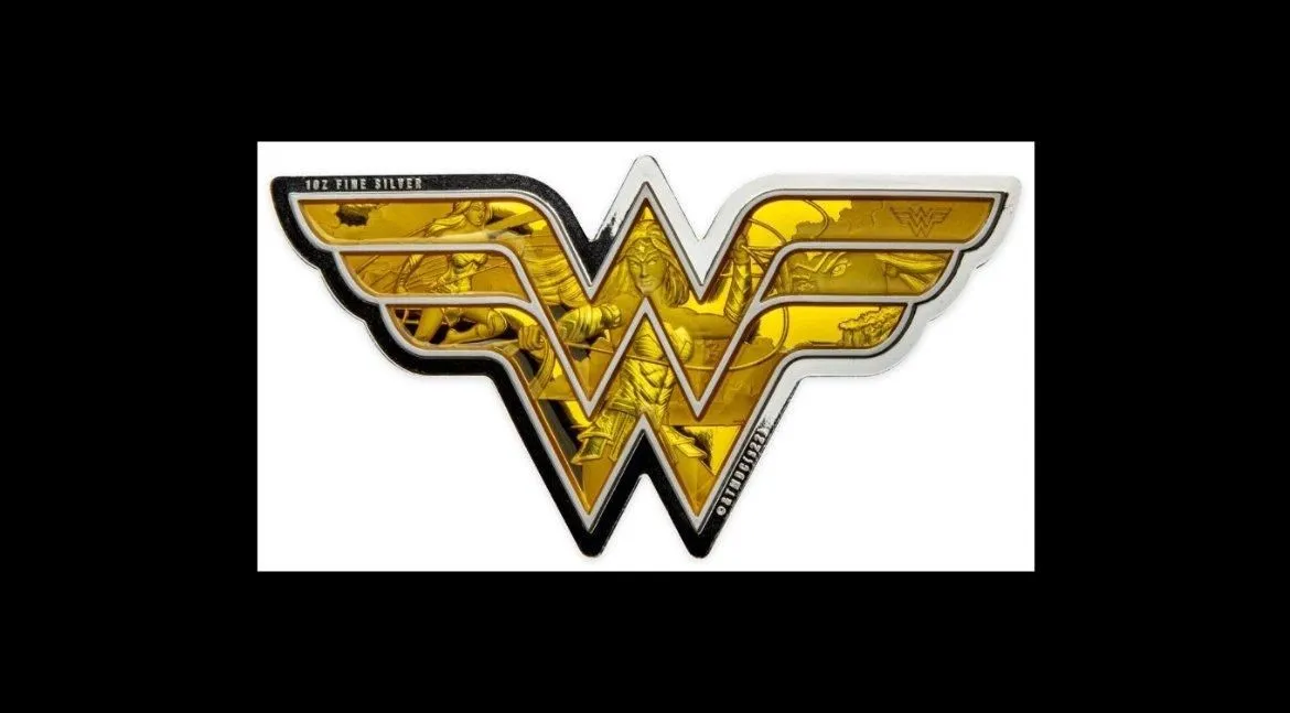 In Stock! 2022 Cook Islands Wonder Woman Logo 1 oz Silver Coin - OMP