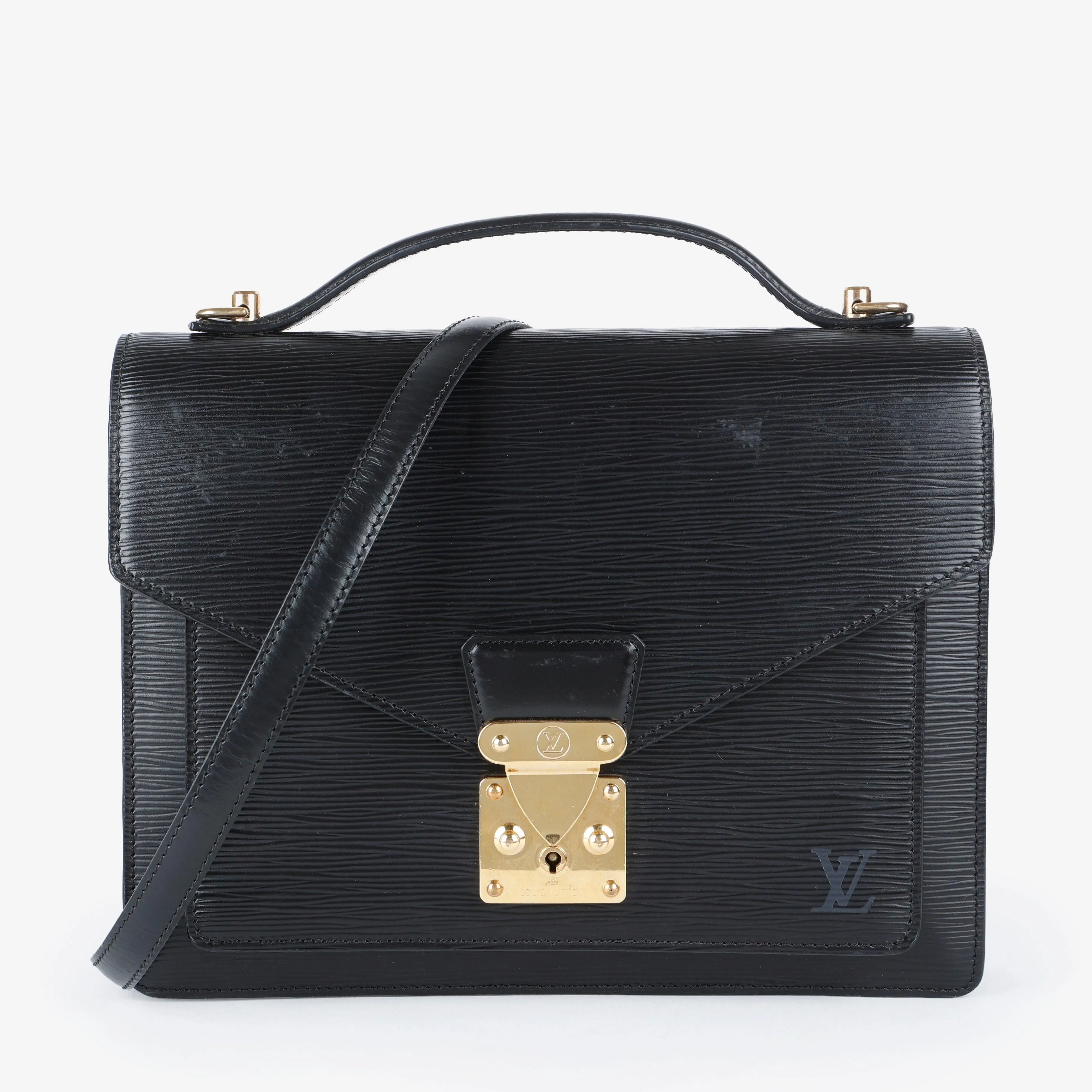 Monceau Top Handle, Black Epi