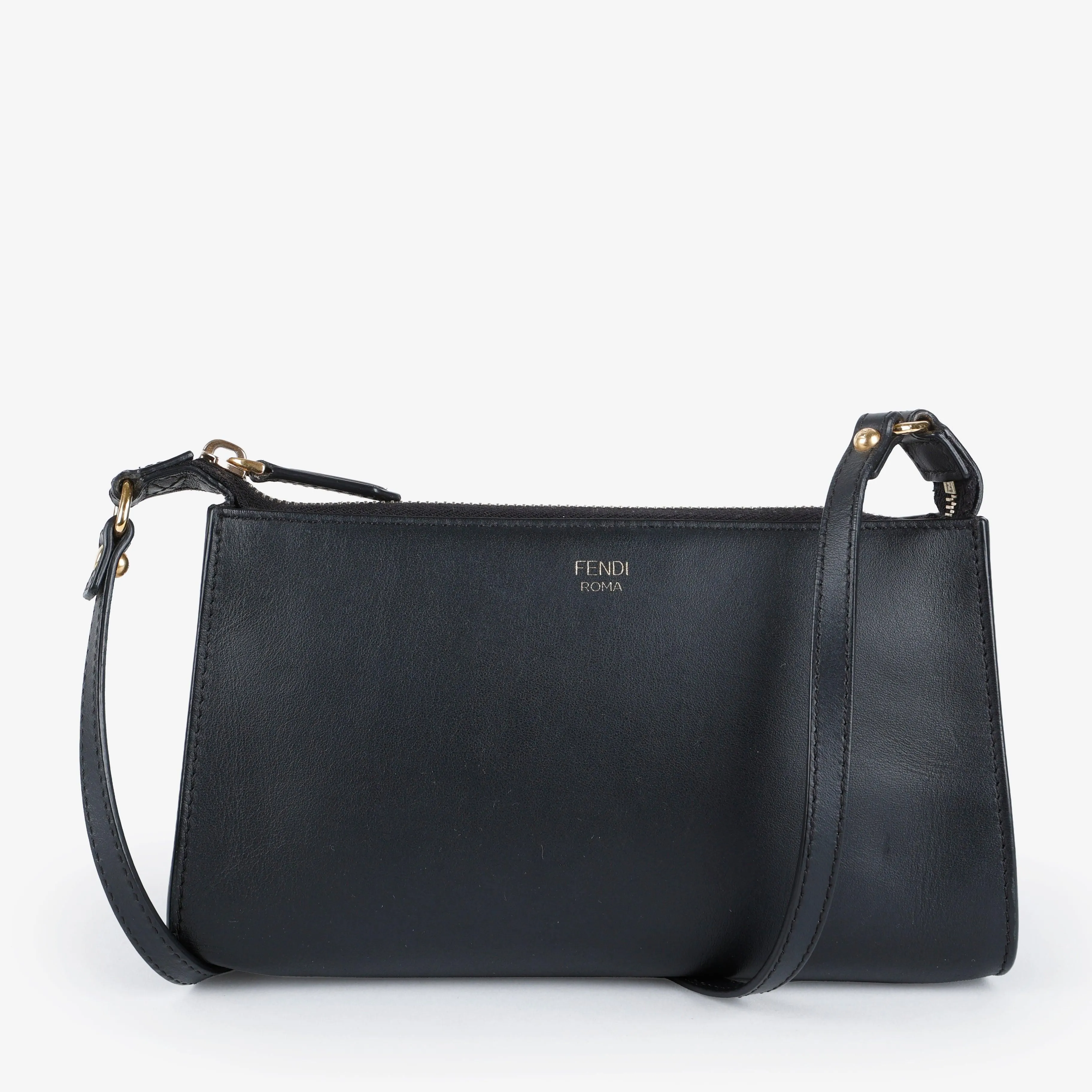 Roma Pochette Crossbody, Black Calfskin