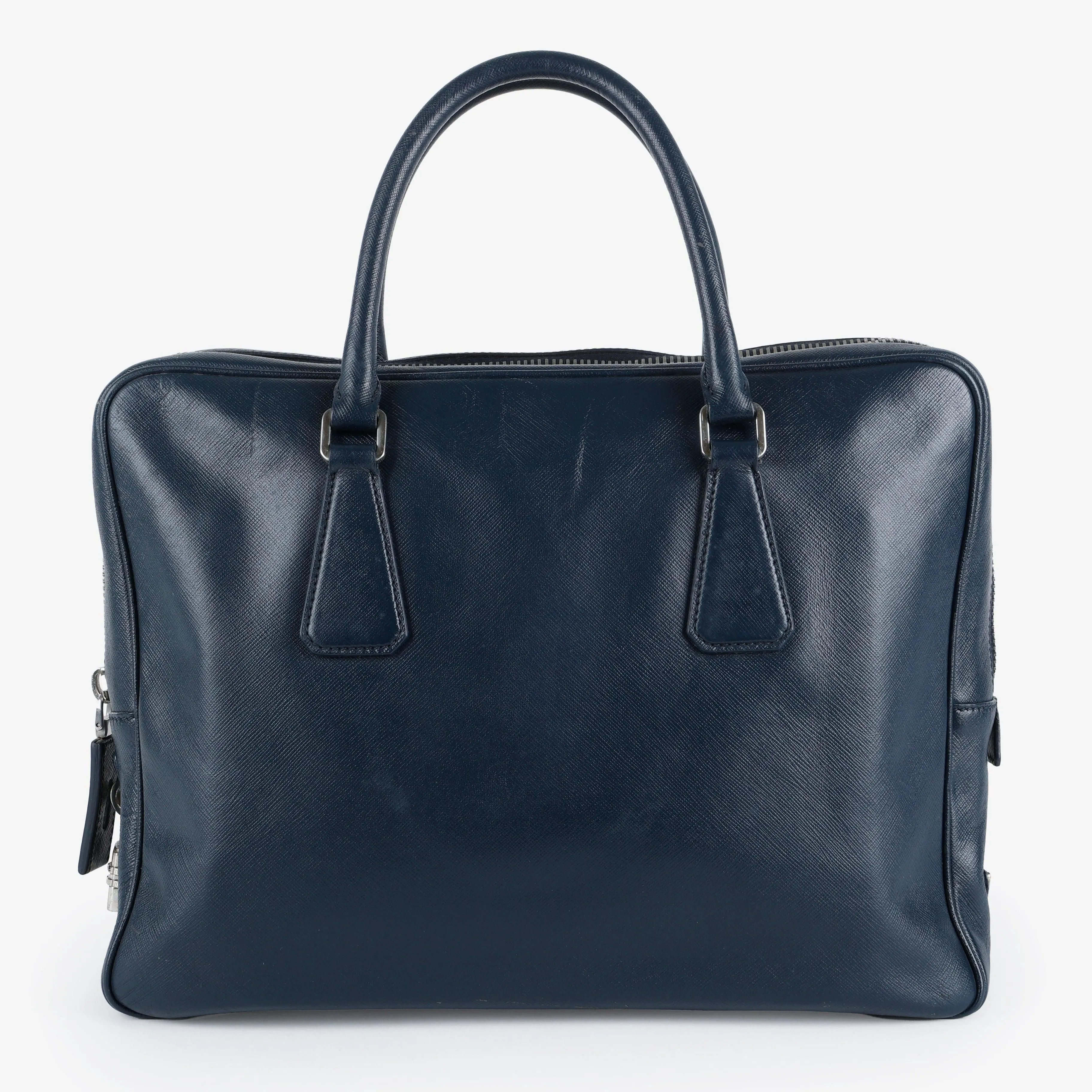 Saffiano Briefcase, Navy Blue
