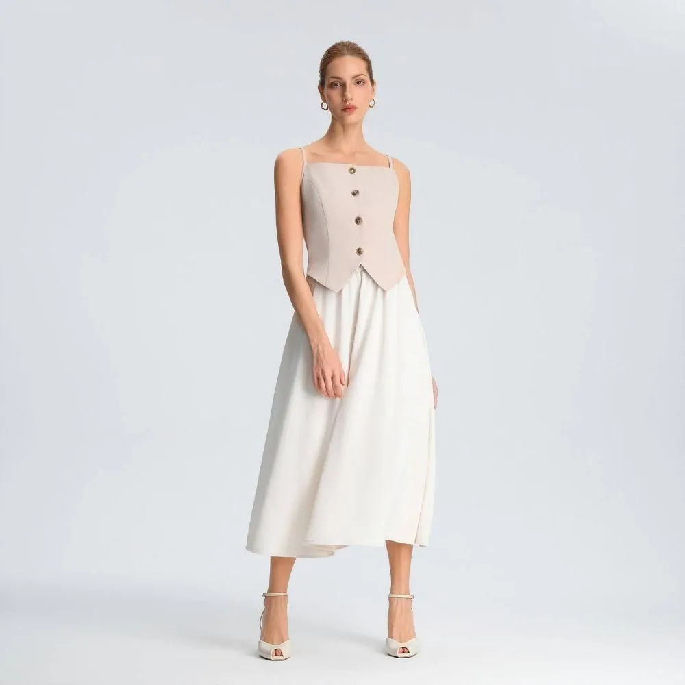New without Tags - Size: Medium - Women's Twofer Midi A-Line Dress - A New Day Driftwood Gray M