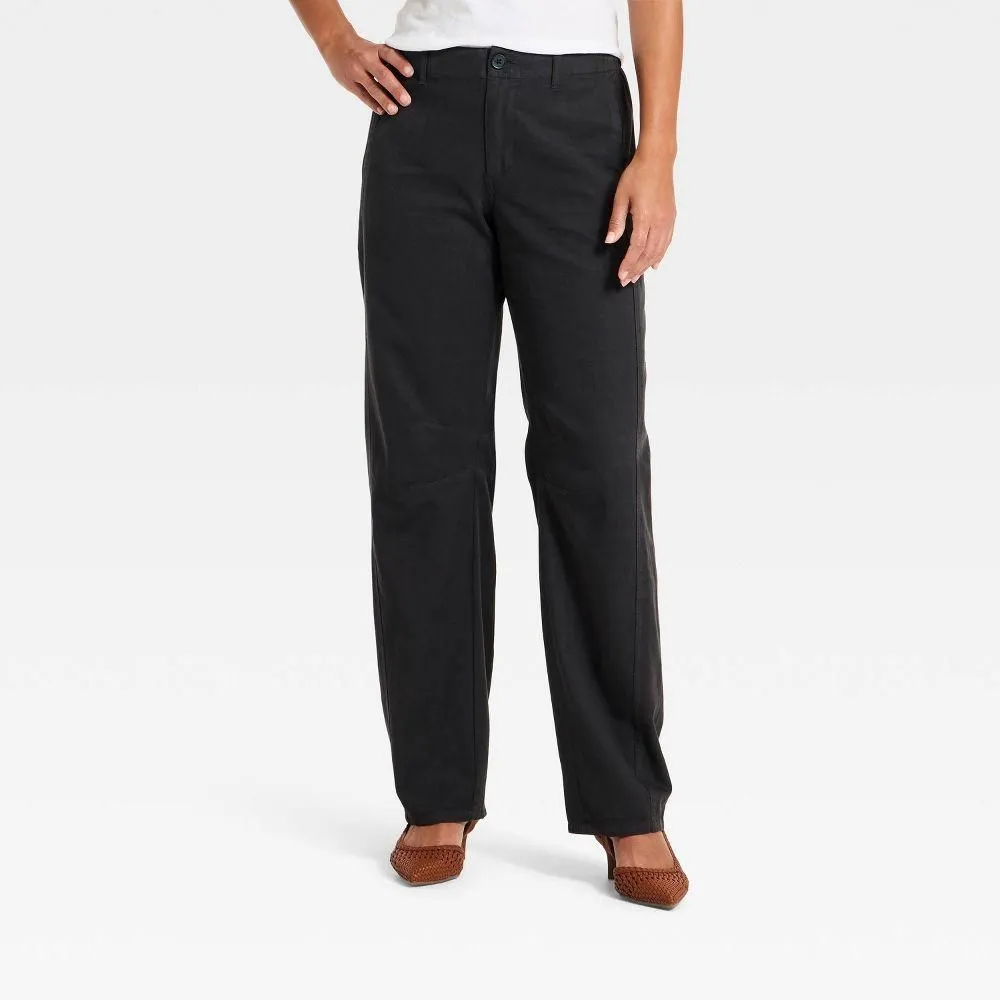 New without Tags - Women's Low-Rise Barrel Leg Cargo Pants - Universal Thread Black 8