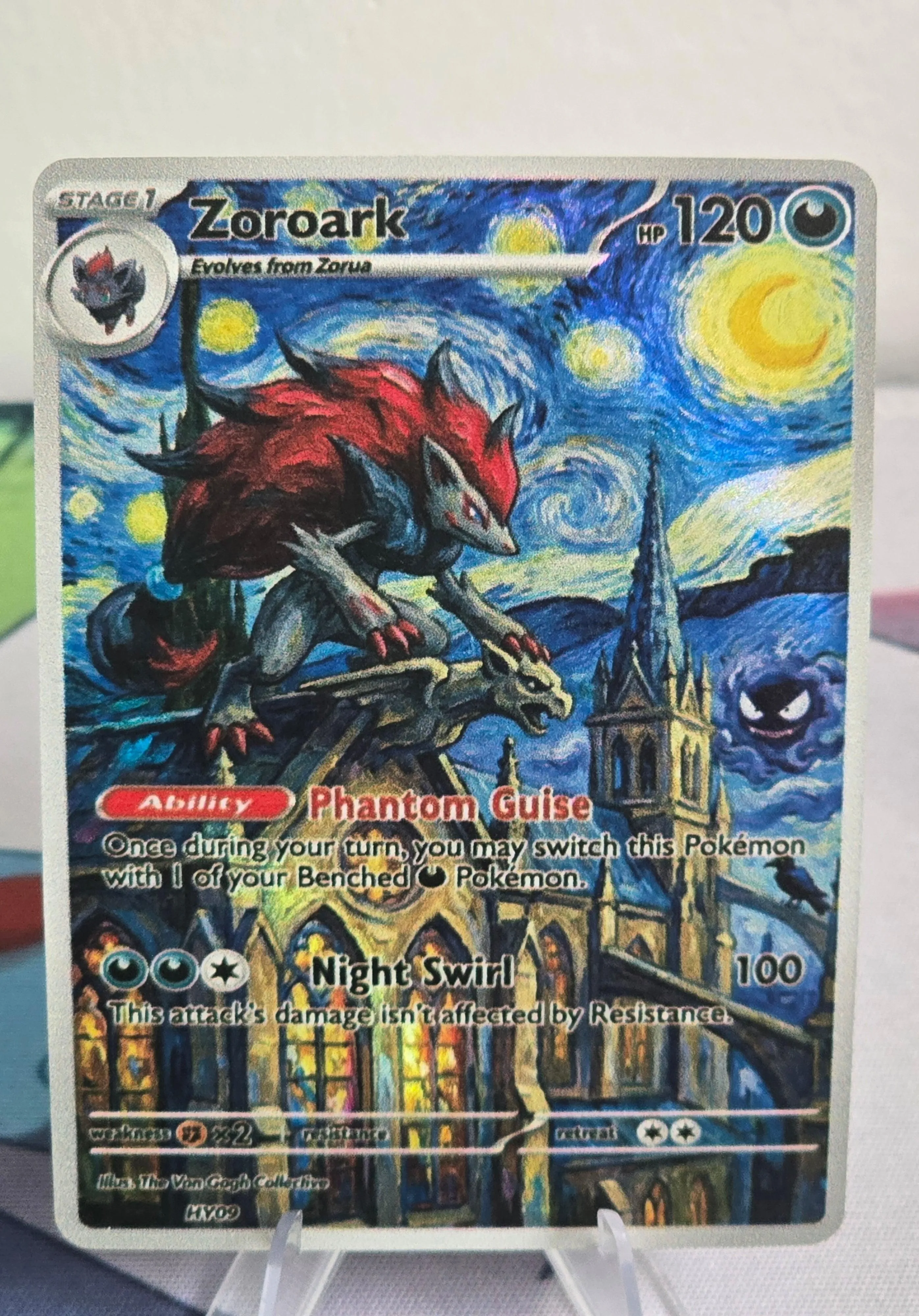 Zoroark Fan Art Card — Starry Night Series (Unofficial, Non-TCG)