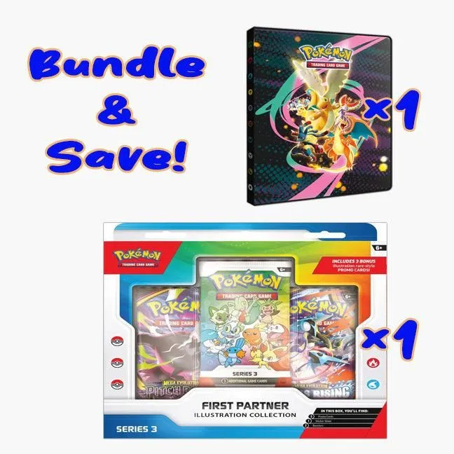 Bundle Deal - 1 Pokémon TCG: First Partner Illustration Collection - Series 3 + 1 Binder: 9-Pocket: Portfolio: Pokémon: Ascended Heroes (Copy)