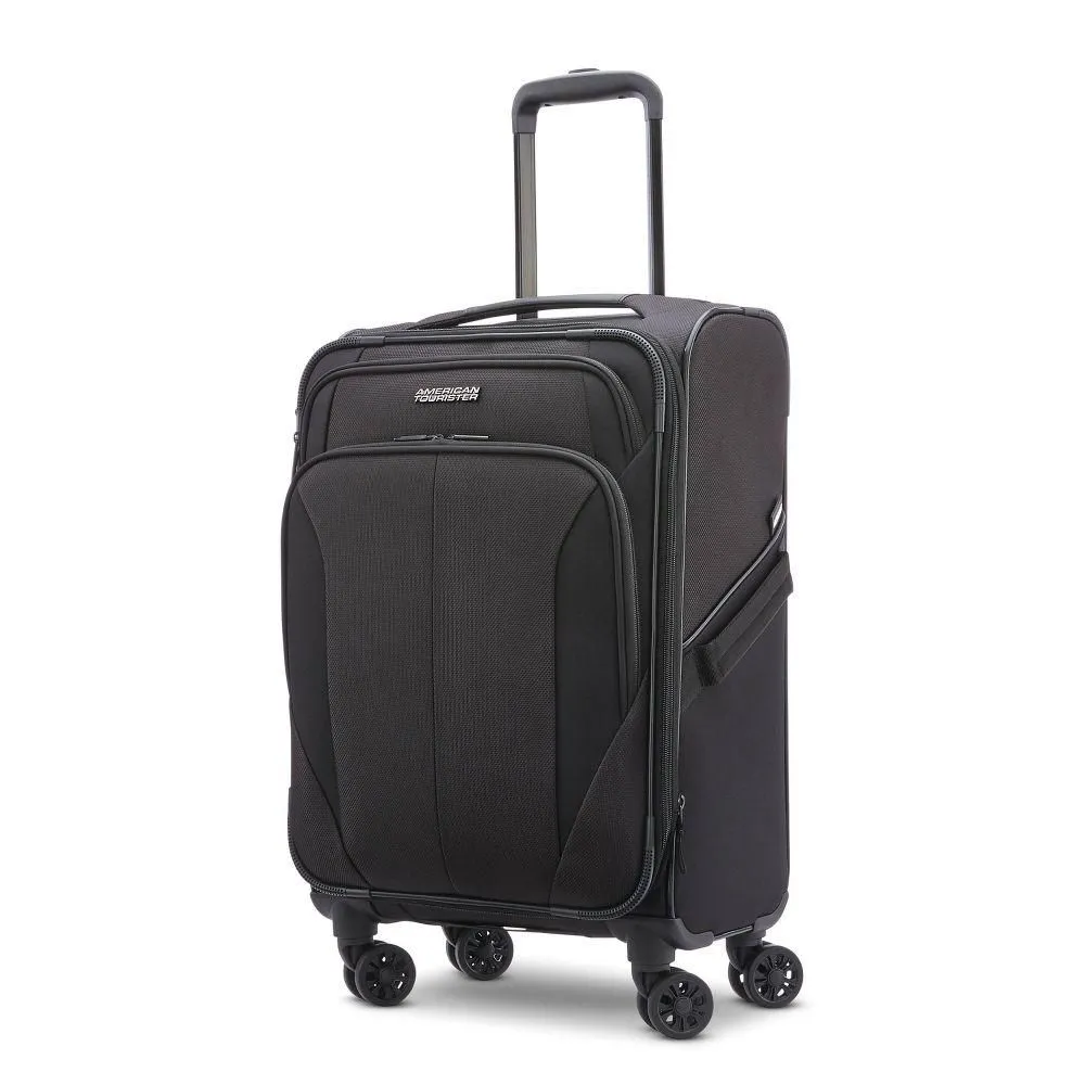 New Without Tags - American Tourister Phenom Softside Carry On Spinner Wheels Suitcase - Black