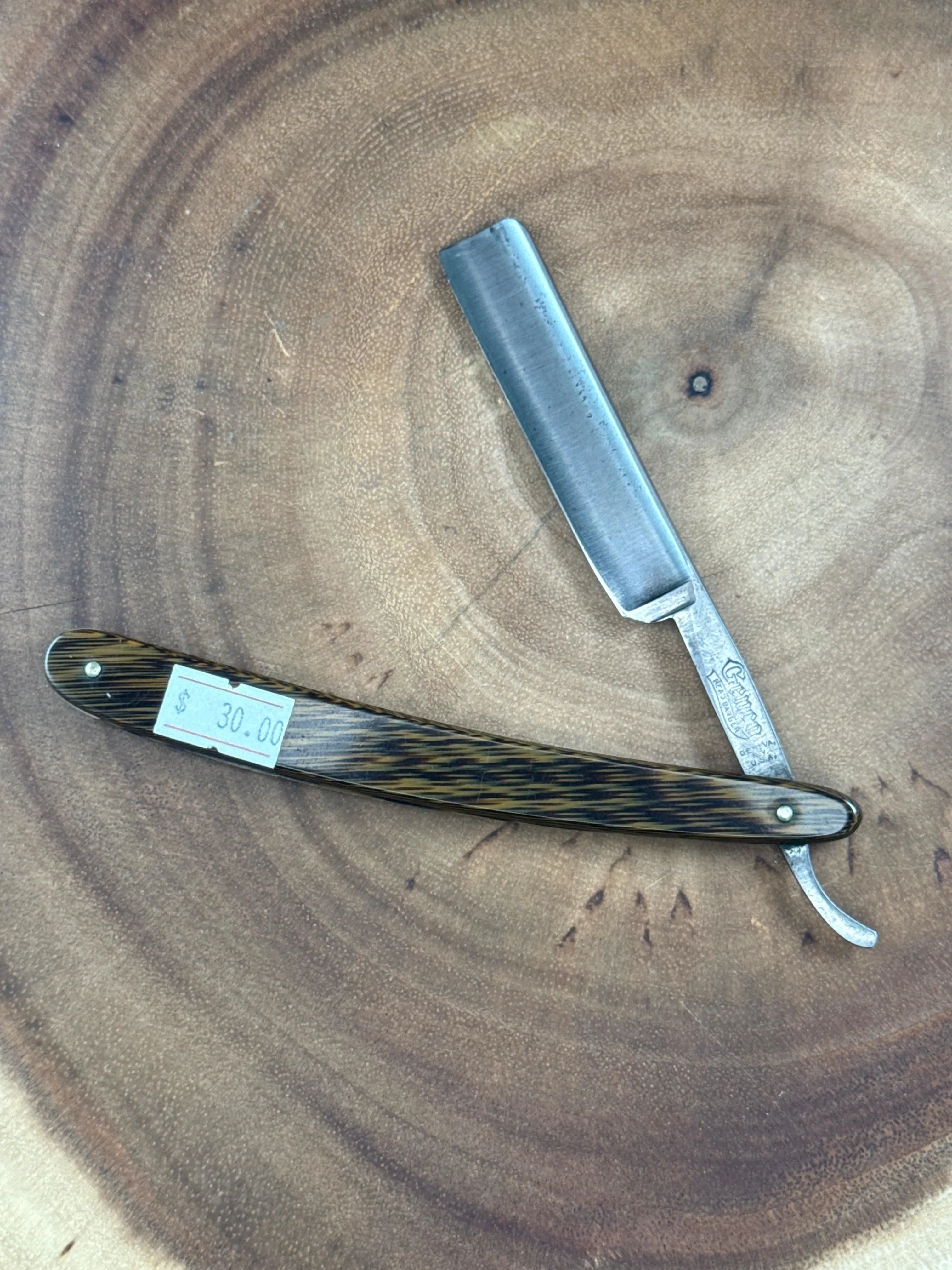 Head barber straight Razor ( used made in Geneva N Y USA )