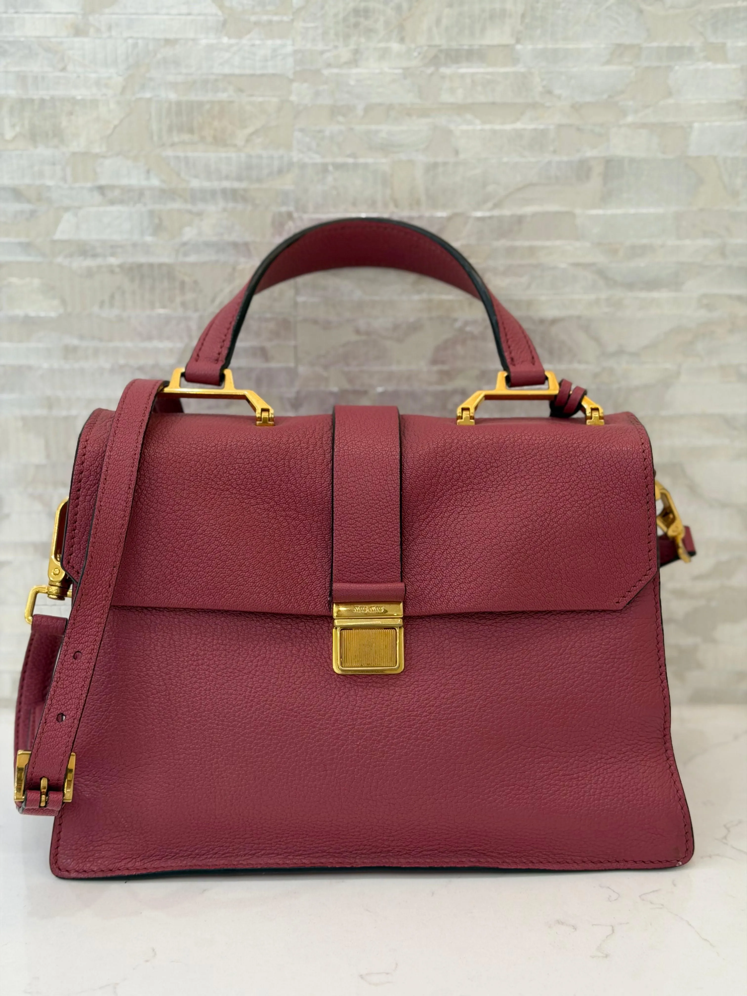 Madras Top Handle, Pink Calfskin 906