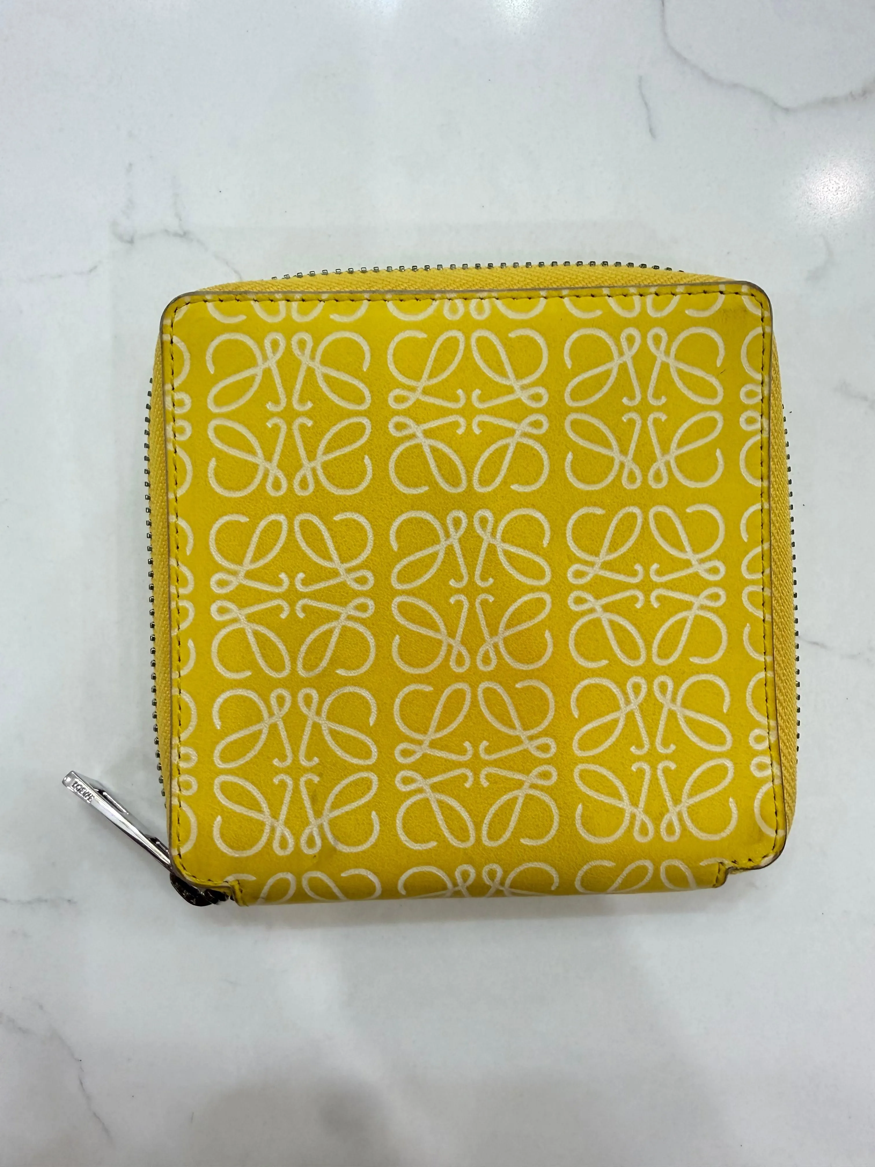Anagram Square Zip Around Wallet, Yellow