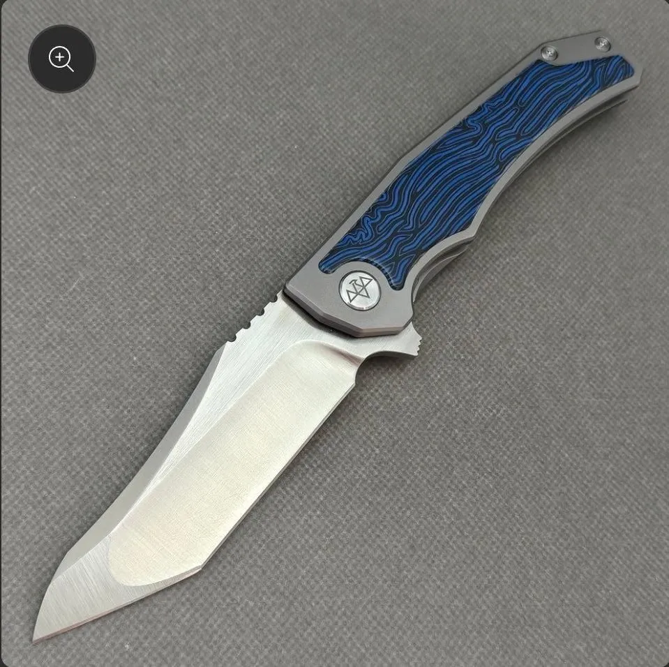 VORIXN “Carbon Crest” Flipper Knife Titanium & G10 Handle (3.9" 10Cr15CoMoV Blade) KB003