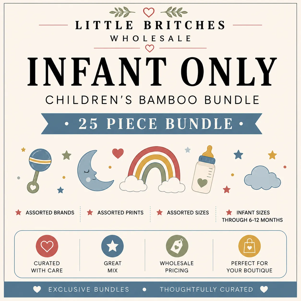 Infant Sizes Only Bundle | 25 Piece Wholesale Assortment | Up to 6-12 Months