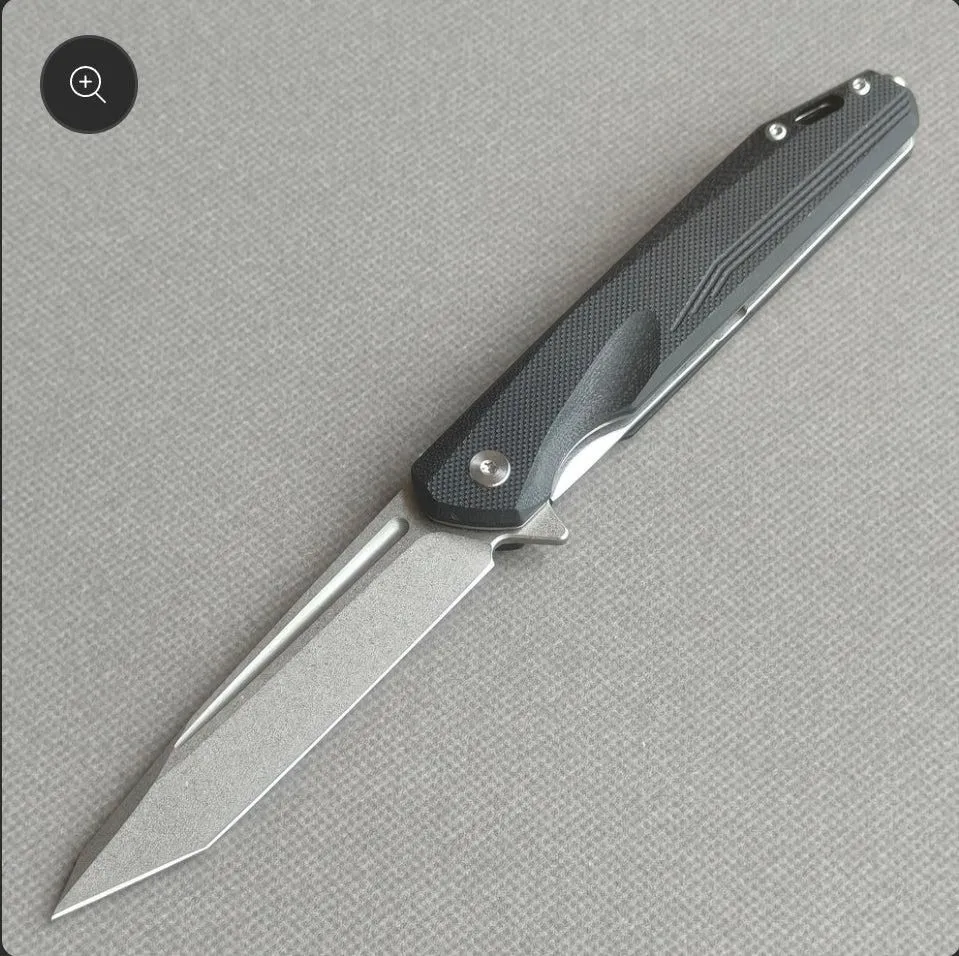 VORIXN Flipper Knife 2Cr13 & Carbon Fiber Handle (3.8" D2 Blade) KM002