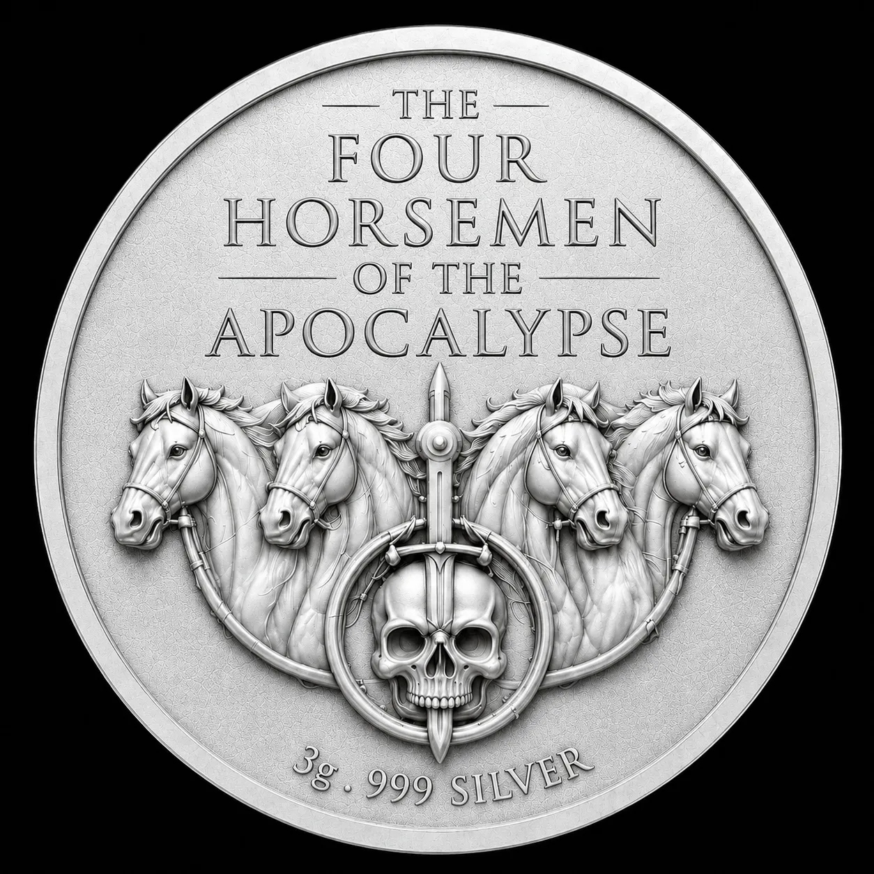 In Stock! The Four Horsemen of the Apocalypse 4 x 3g Silver Medal Set