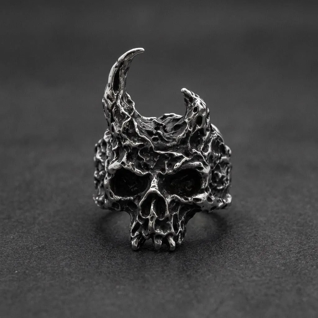 Infernal Horns - Skull ring (#035)