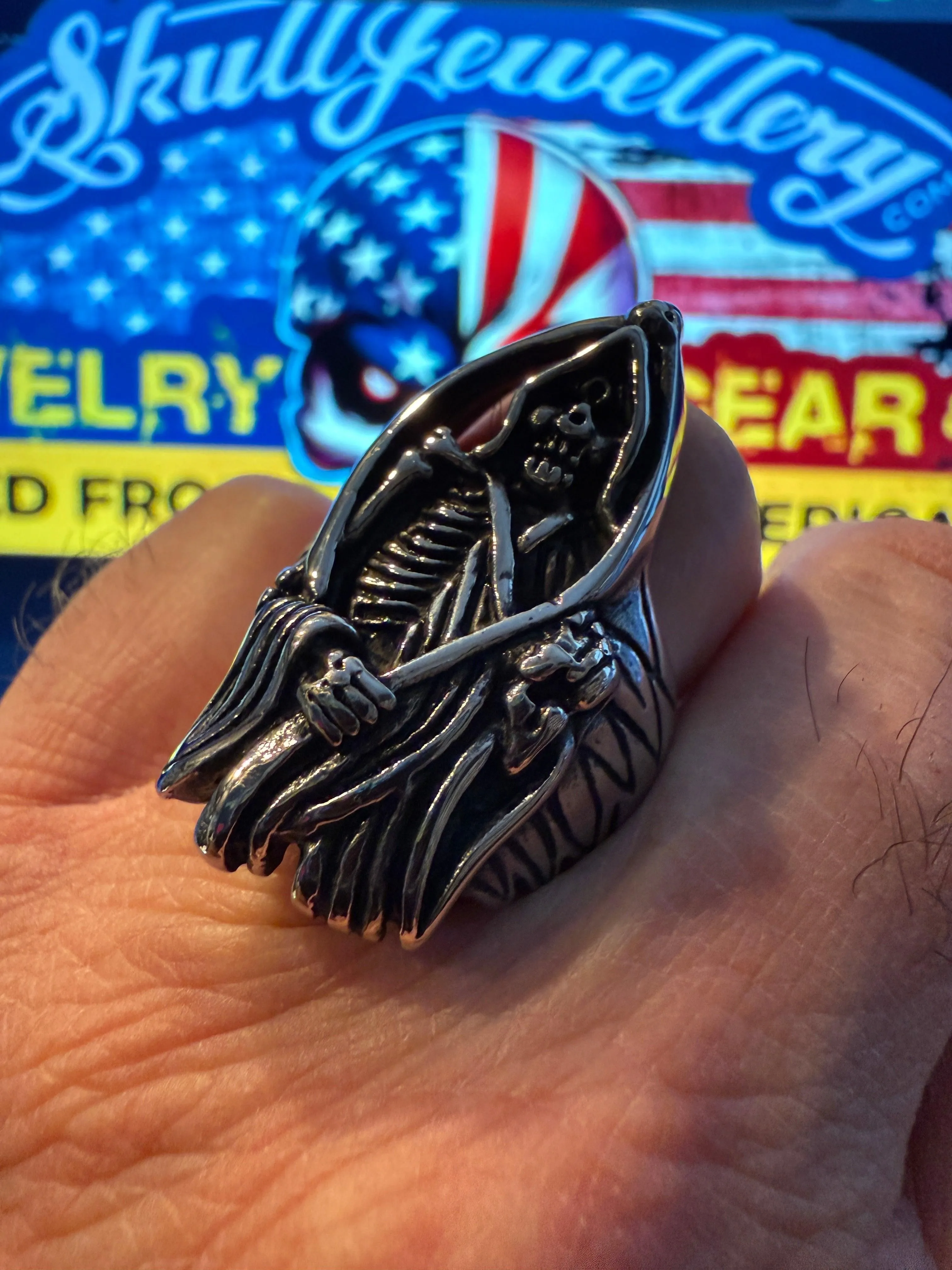 Time Is On My Side - Large Grim Reaper Ring (#668)