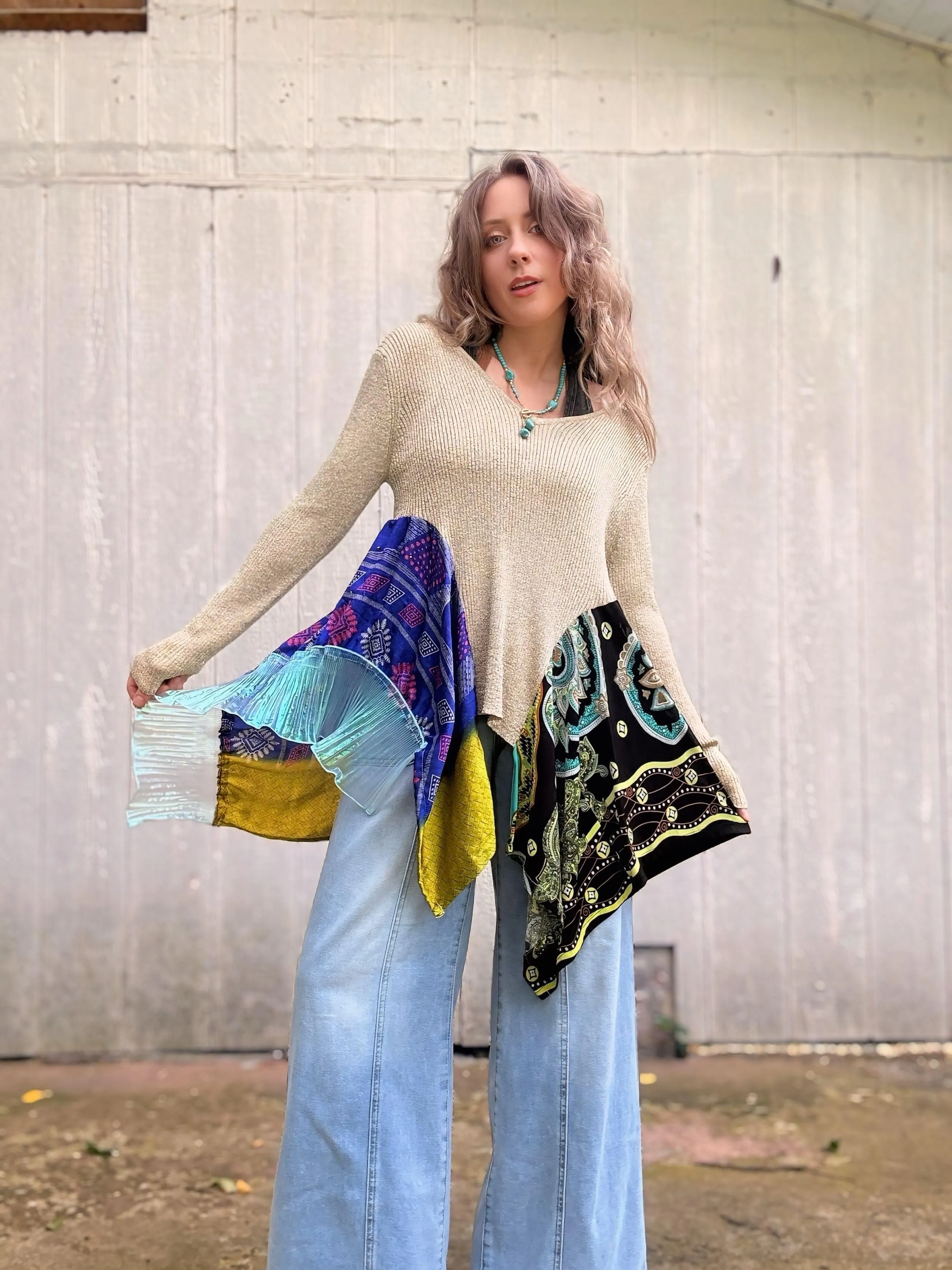 Cosmic Drifter Shimmer Sweater Top - XL/2X/3X