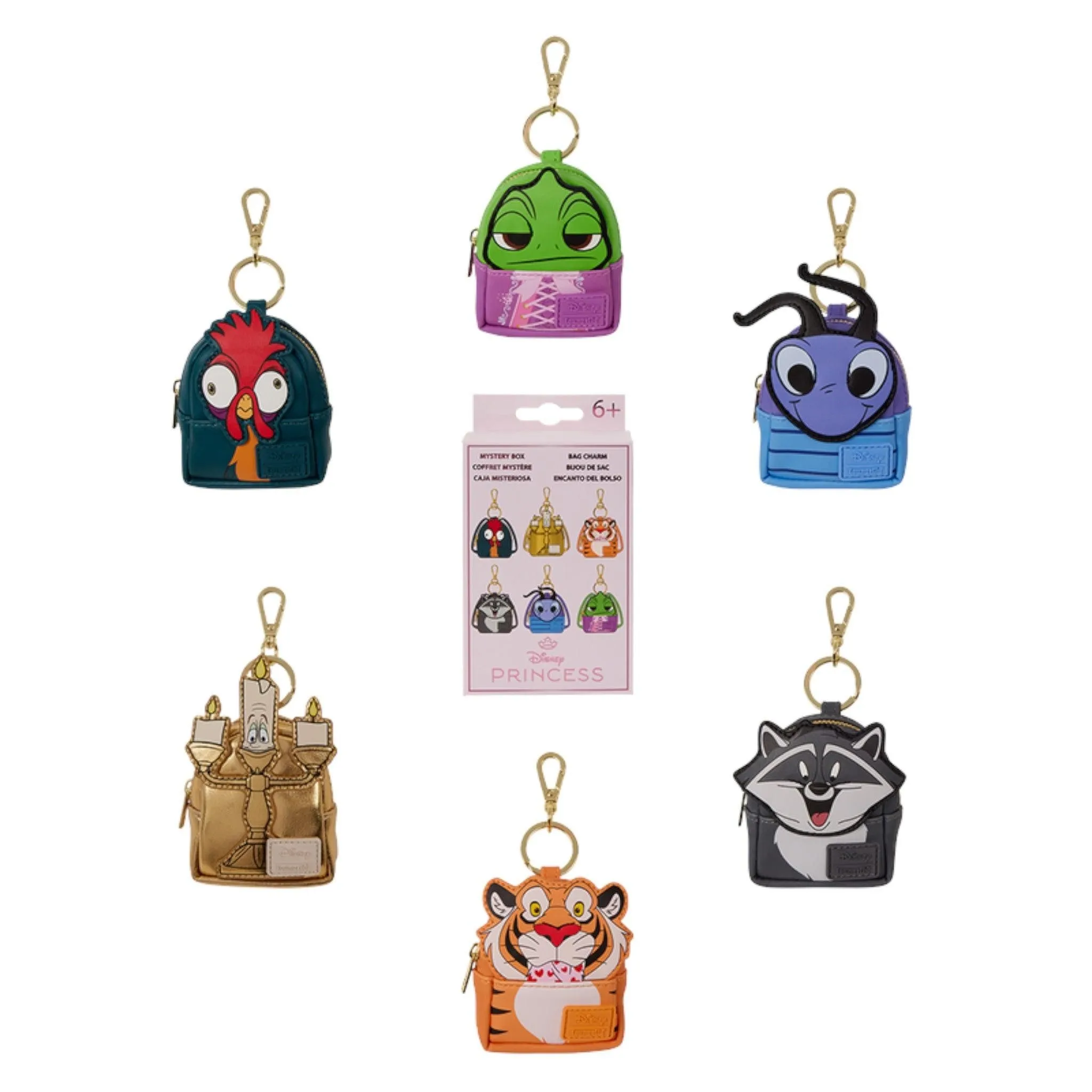 Loungefly New Disney Princess Sidekicks Cosplay Mystery Mini Backpack Keychain Charm