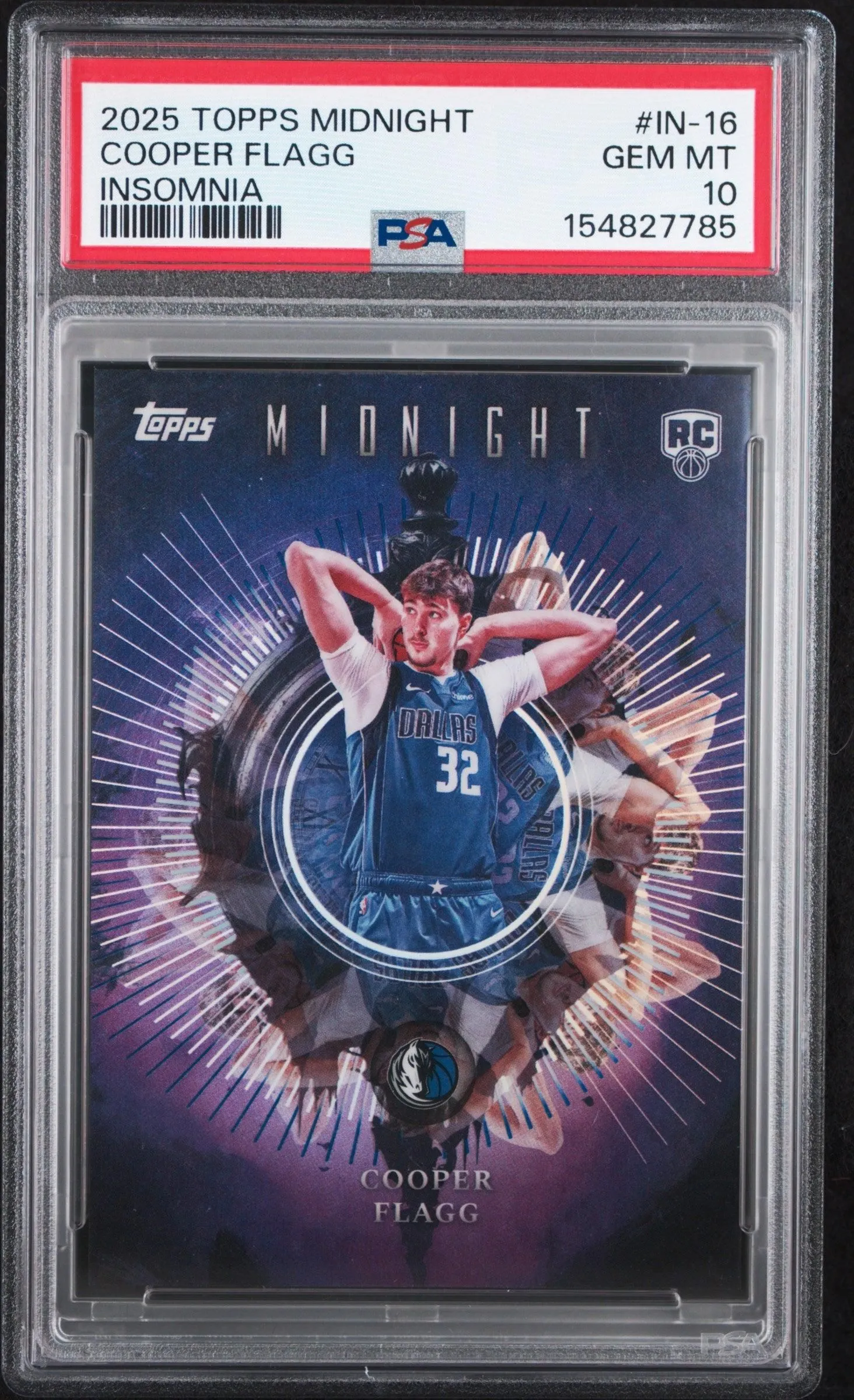 2025 Topps Midnight Insomnia #IN-16 Cooper Flagg PSA 10