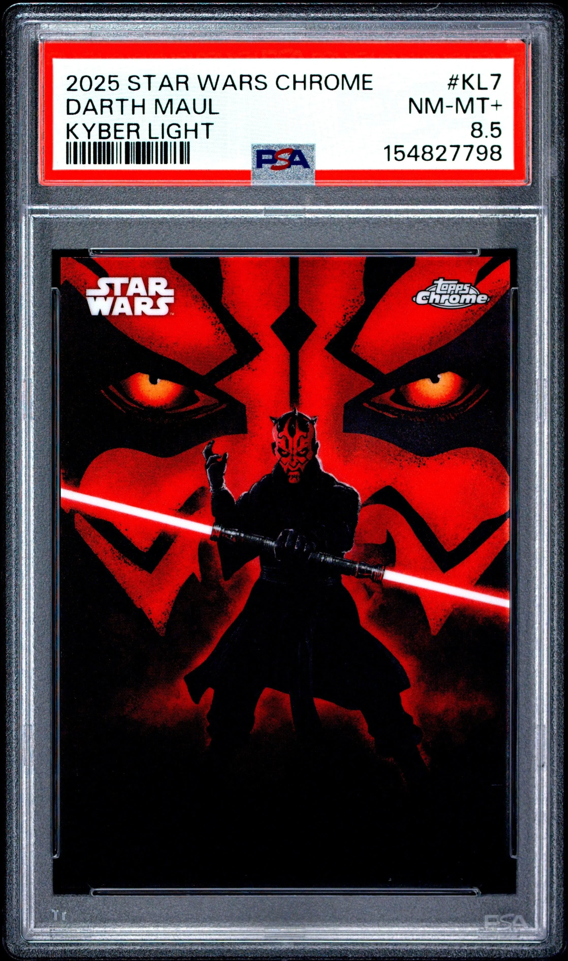 2025 Topps Chrome Star Wars Kyber Light #KL7 Darth Maul PSA 8.5