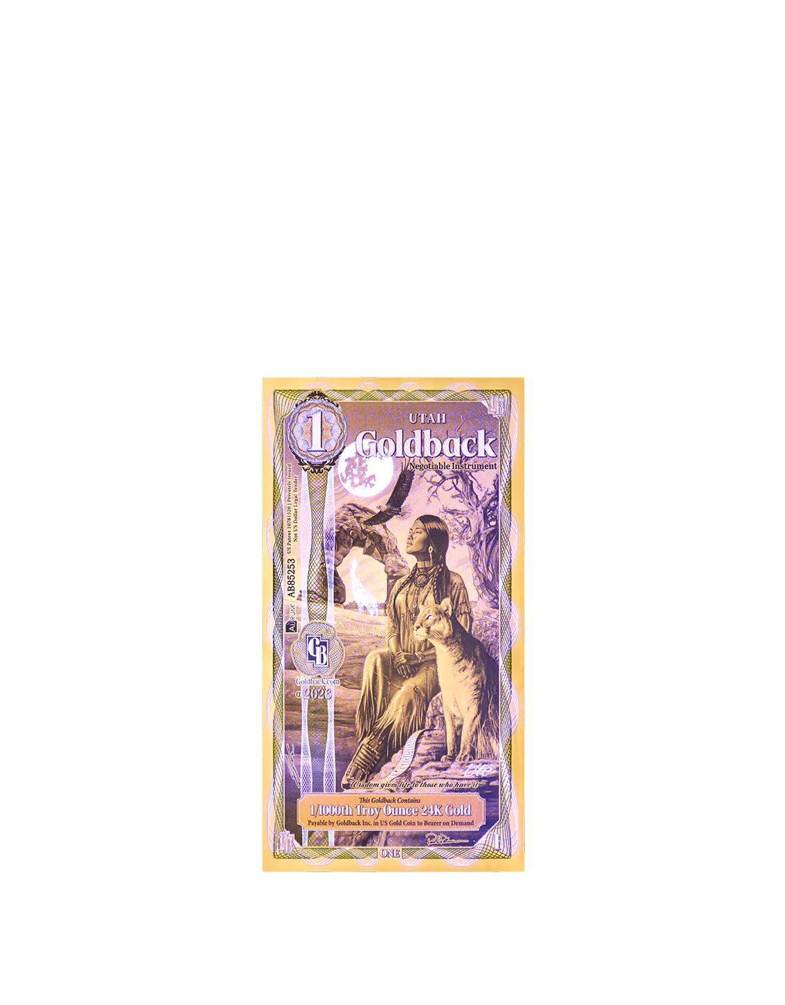 1 Utah Goldback | Aurum Gold Foil Note (24k)