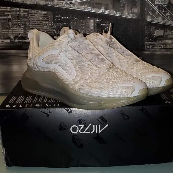Product image for Nike Air Max 720 A02924-100 White Metallic Platinum Sneakers Shoes Mens Size 9