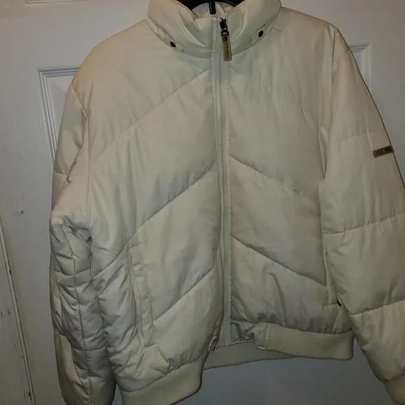 Product image for STEVE MADDEN Puffer Jacket Coat Ivory White Cream Size XL Women's EUC