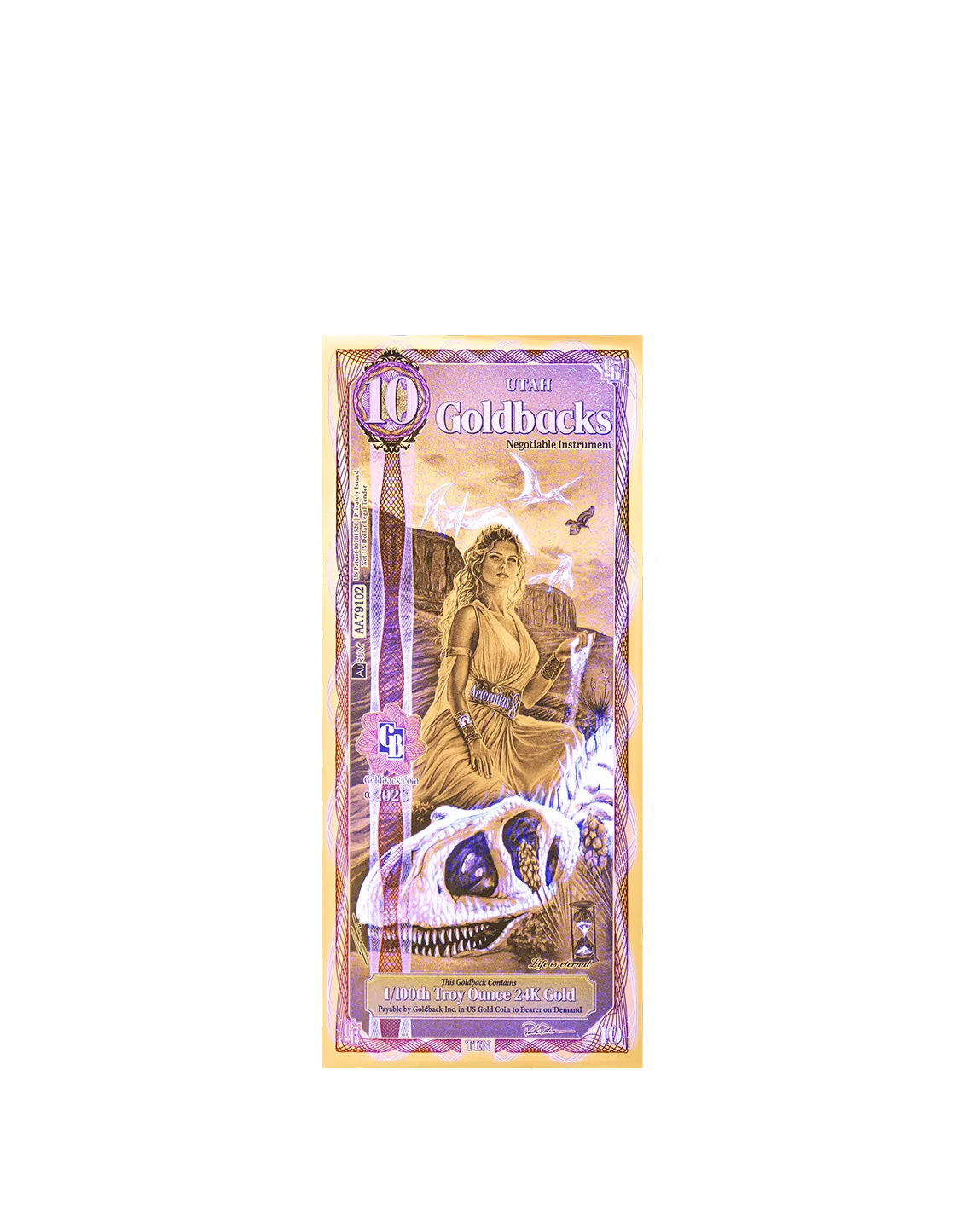 10 Utah Goldback | Aurum Gold Foil Note (24k)