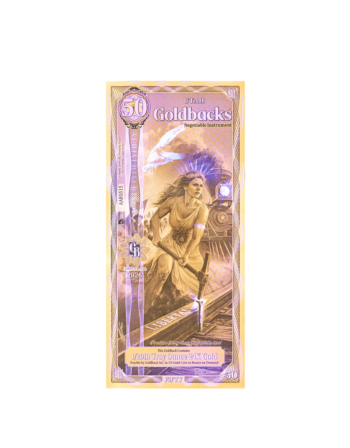50 Utah Goldback | Aurum Gold Foil Note (24k)
