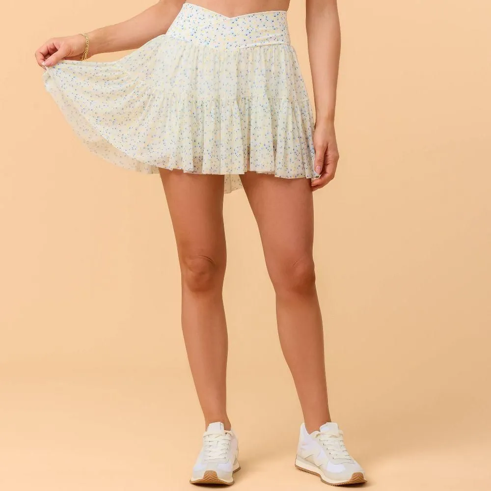 New without Tags - Blogilates Women's Mommy & Me Ballerina Skort - White Floral Print L