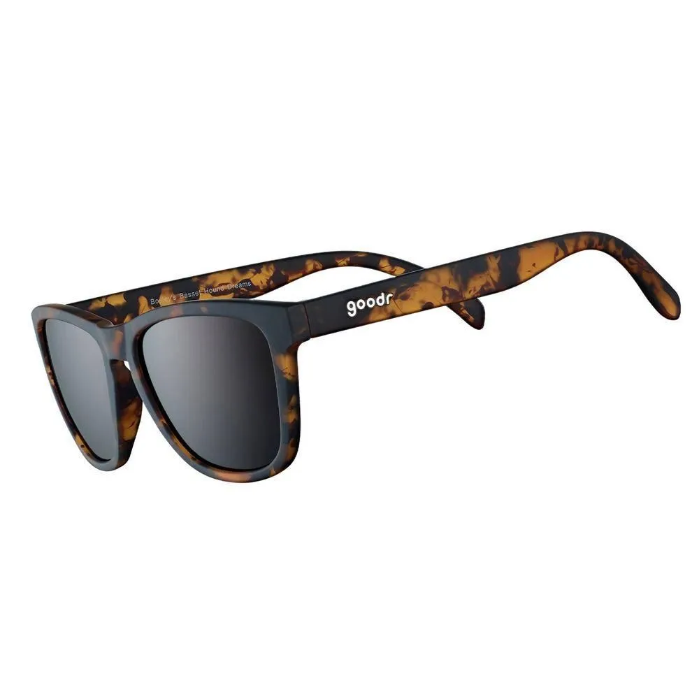 New without Tags - goodr Adult Bosley's Basset Hound Dreams Plastic Rectangle Sunglasses - Brown