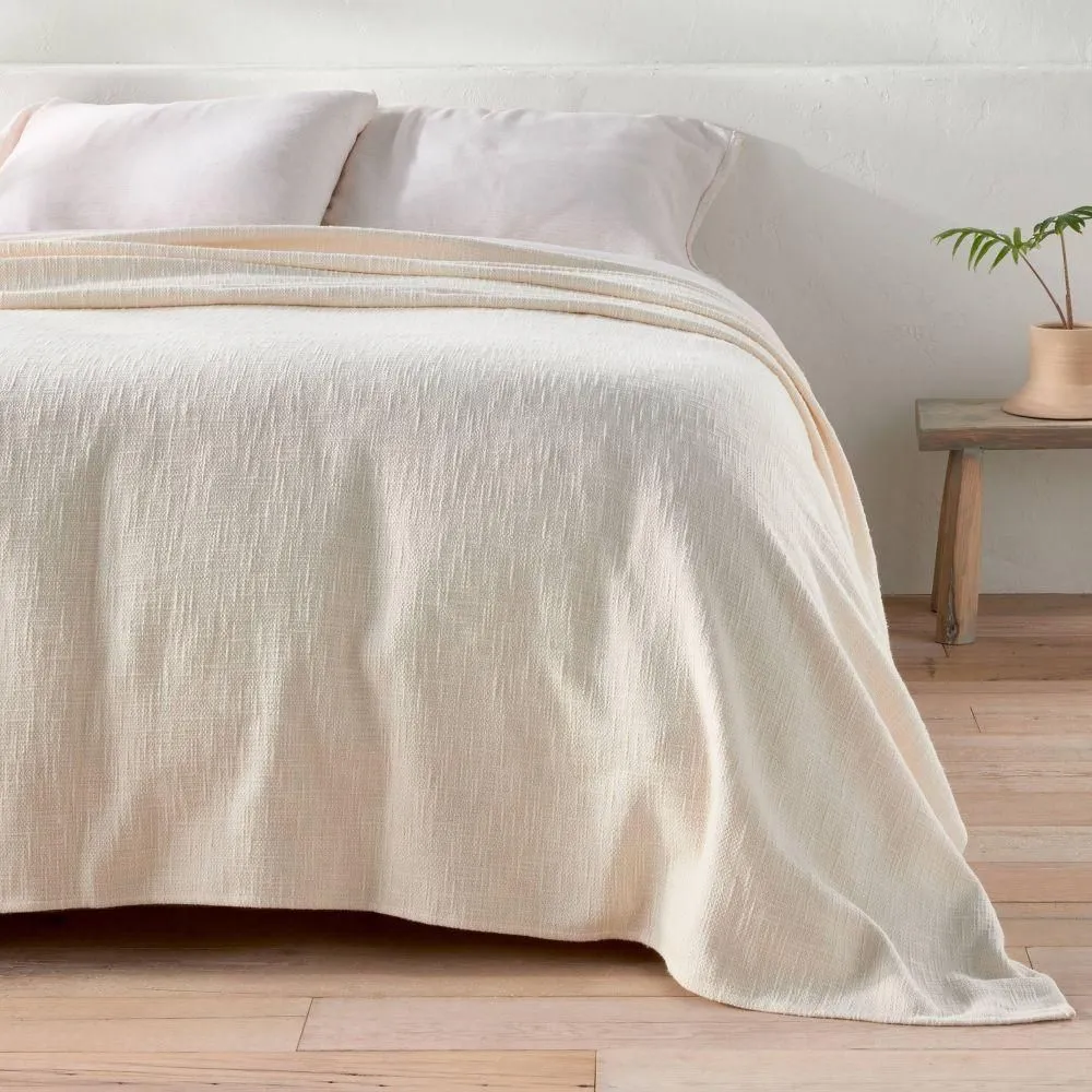 New without box - King Cotton Slub Blanket Natural - Casaluna