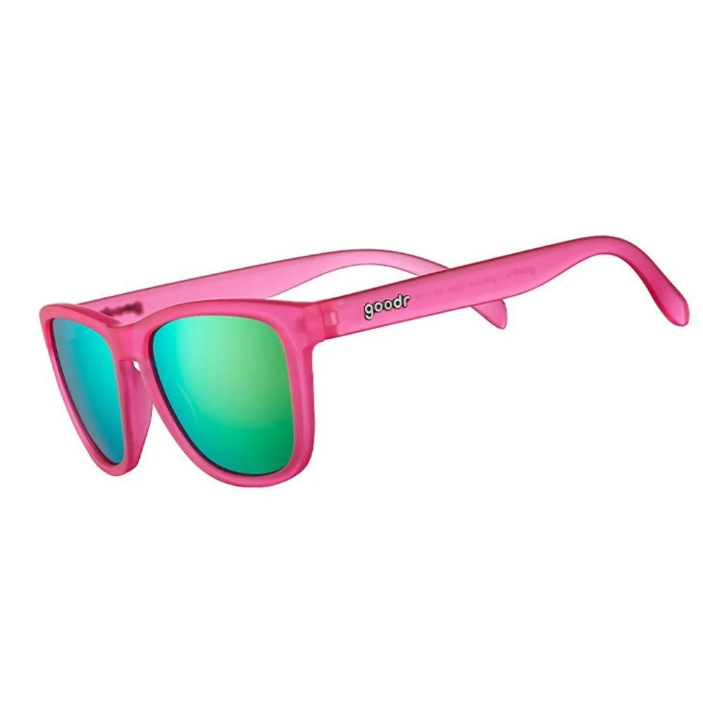New without Tags - goodr Adult Flamingos on a Booze Cruise Plastic Rectangle Sunglasses - Pink