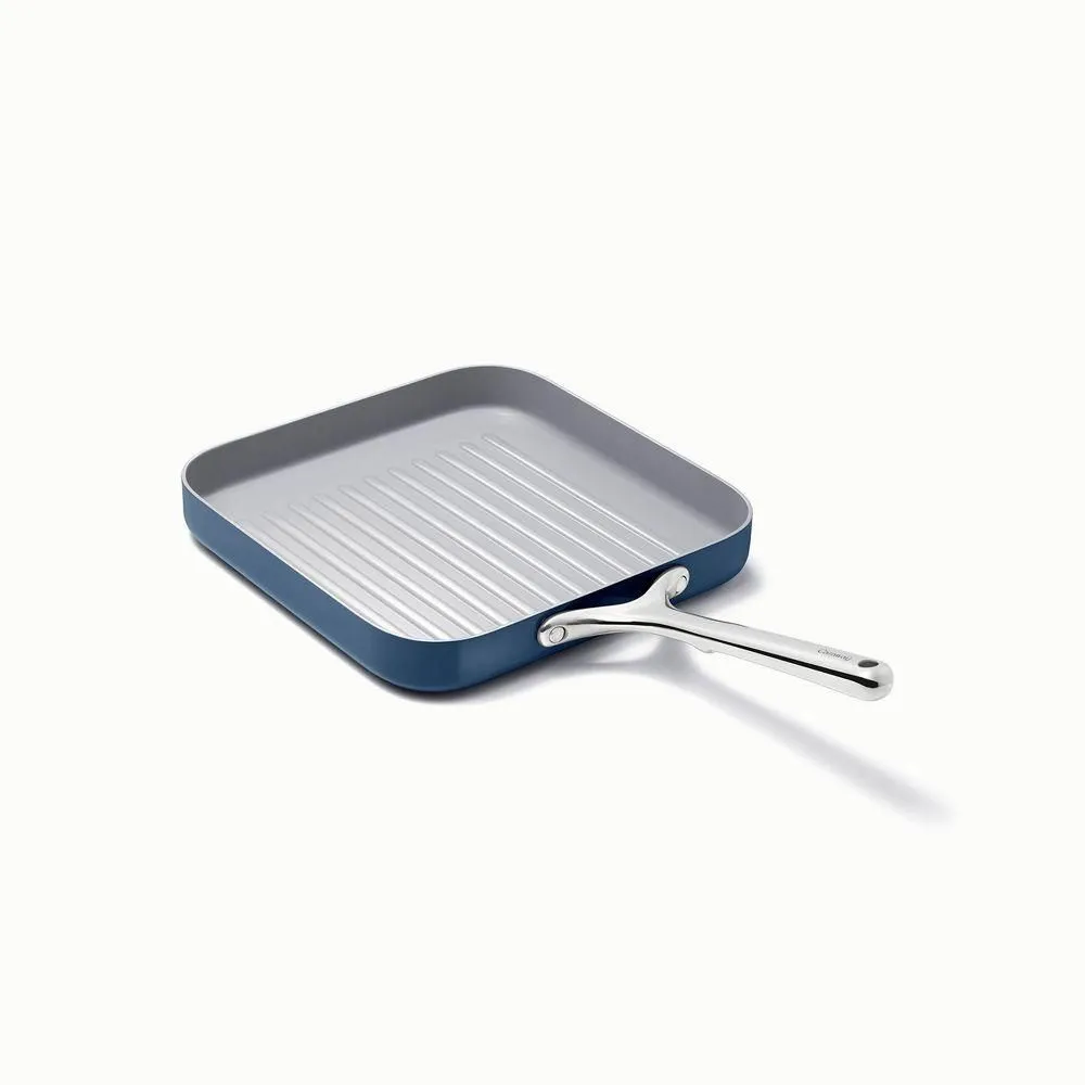 New without box - Caraway Home 11.02" Nonstick Square Grill Fry Pan Navy: Silicone