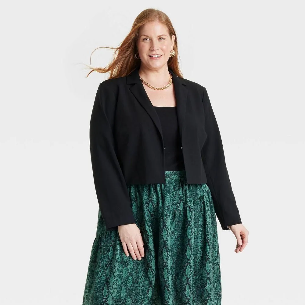 New without Tags - Women's Cropped Blazer - Ava & Viv Black XXL