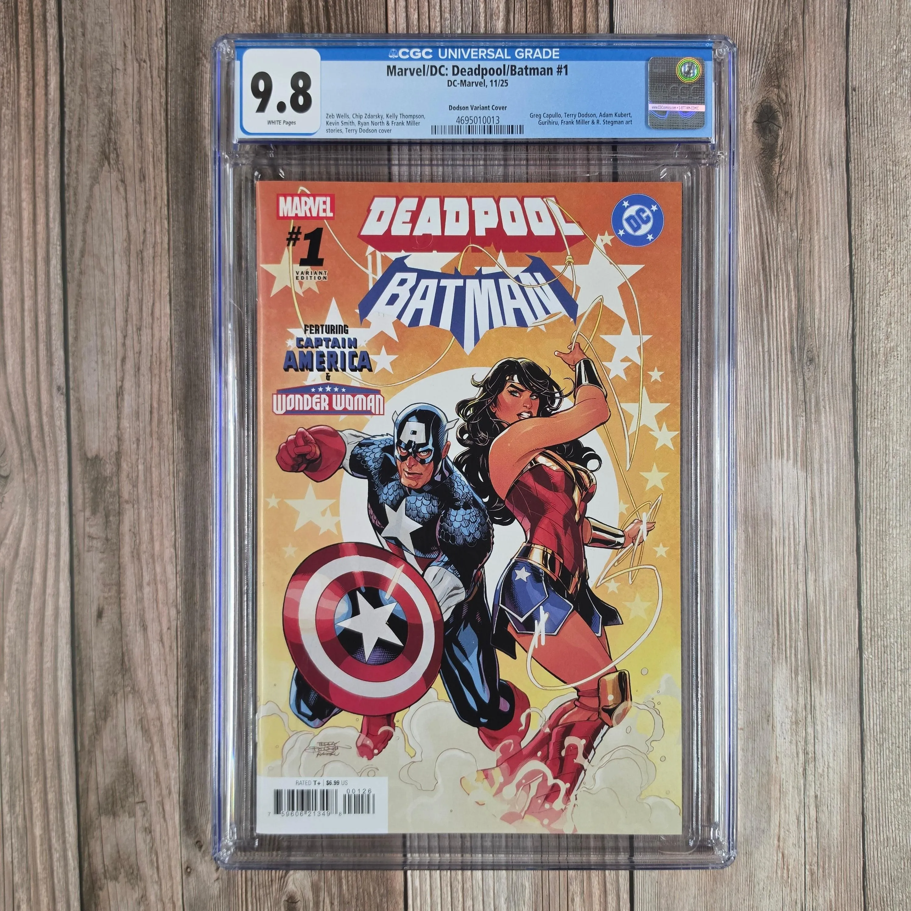 Marvel/DC: Deadpool/Batman #1 CGC 9.8 Dodson Variant Cover, 1st appearance of Logo, a mash-up of Wolverine and Lobo (cert 0013)