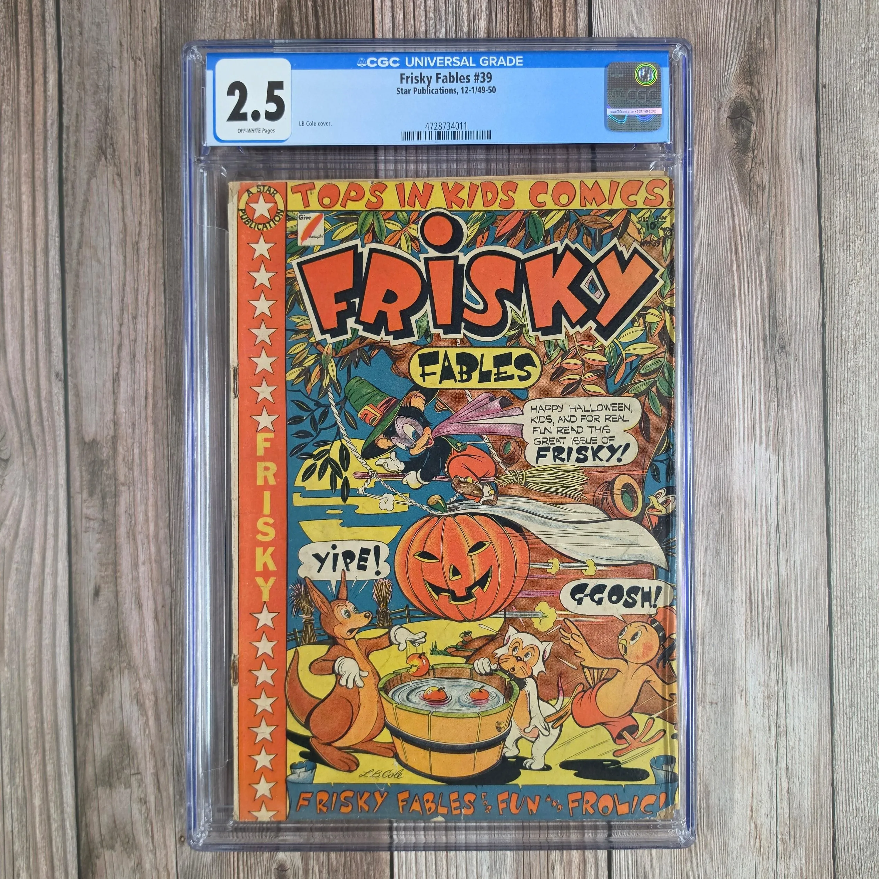 Frisky Fables #39 CGC 2.5 Halloween cover art by L. B. Cole (cert 4011)