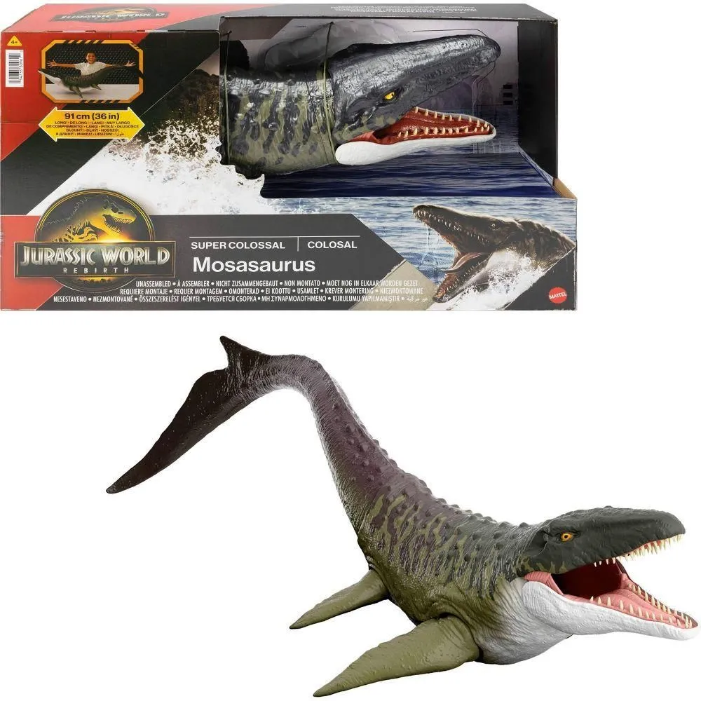 Brand New - Jurassic World Rebirth Super Colossal Mosasaurus Action Figure Dinosaur Toy