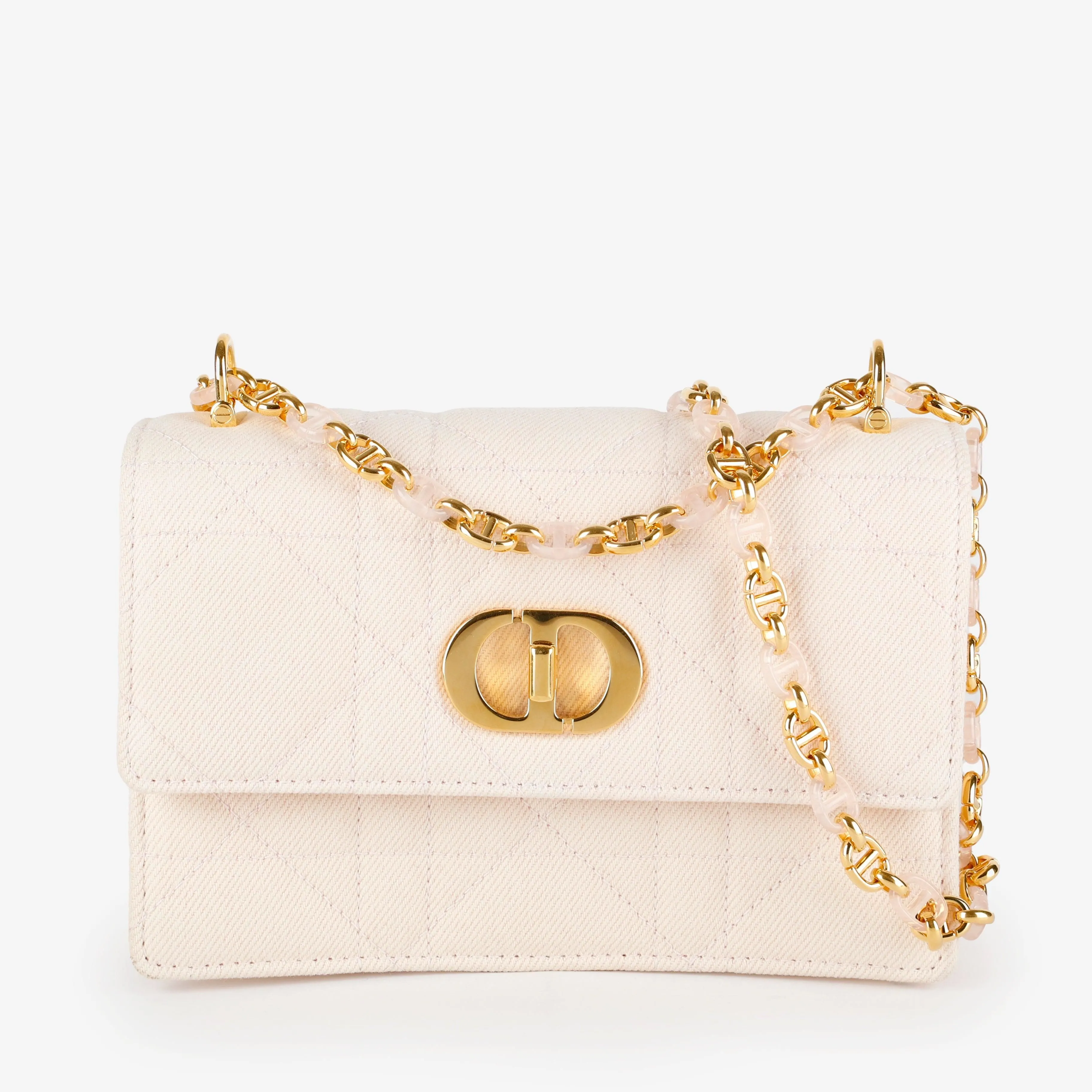 Mini Miss Caro Flap Bag, Pink Denim