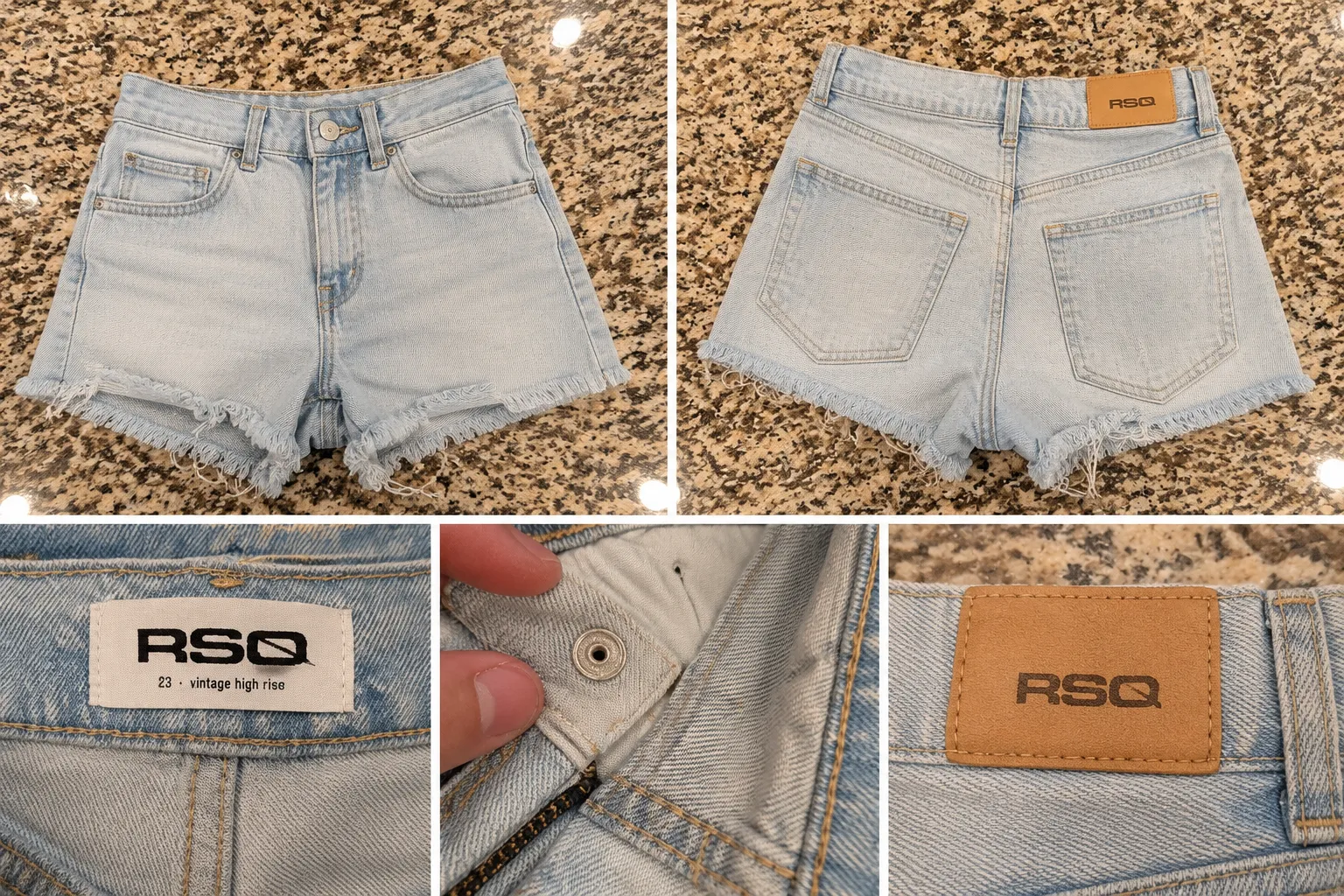 RSQ Vintage High-Rise Denim Shorts – Light Wash – Juniors Size 23