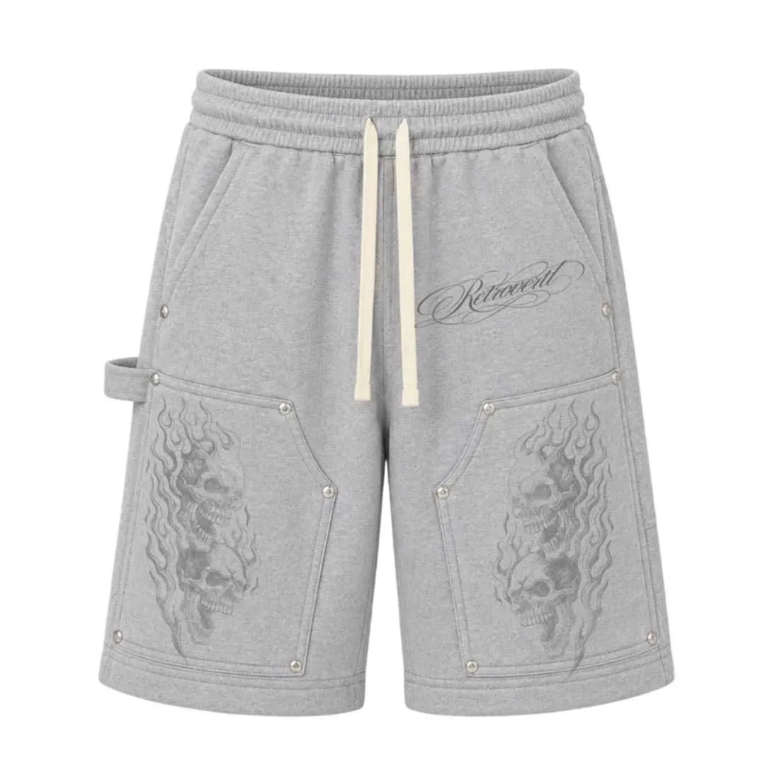 Retrovert Flame Grey Sweat Shorts