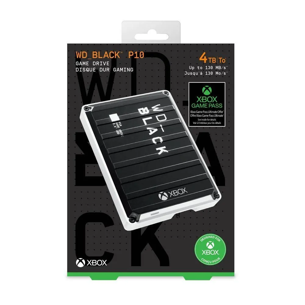 Open-box - Western Digital BLACK P10 Game Drive for Xbox 4TB External USB 3.2
