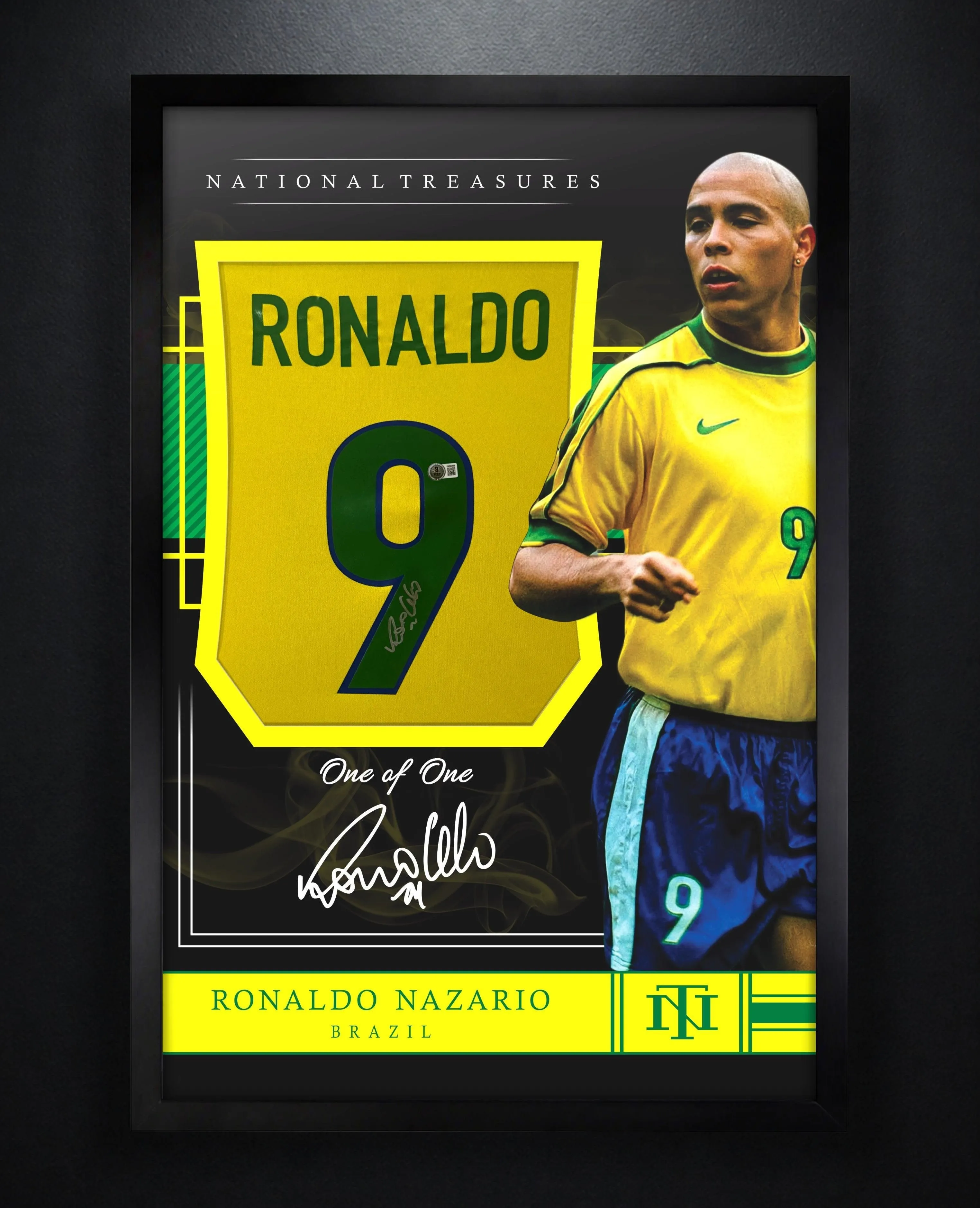 Ronaldo Nazario Signed Brazil Nike Jersey Framed Beckett COA