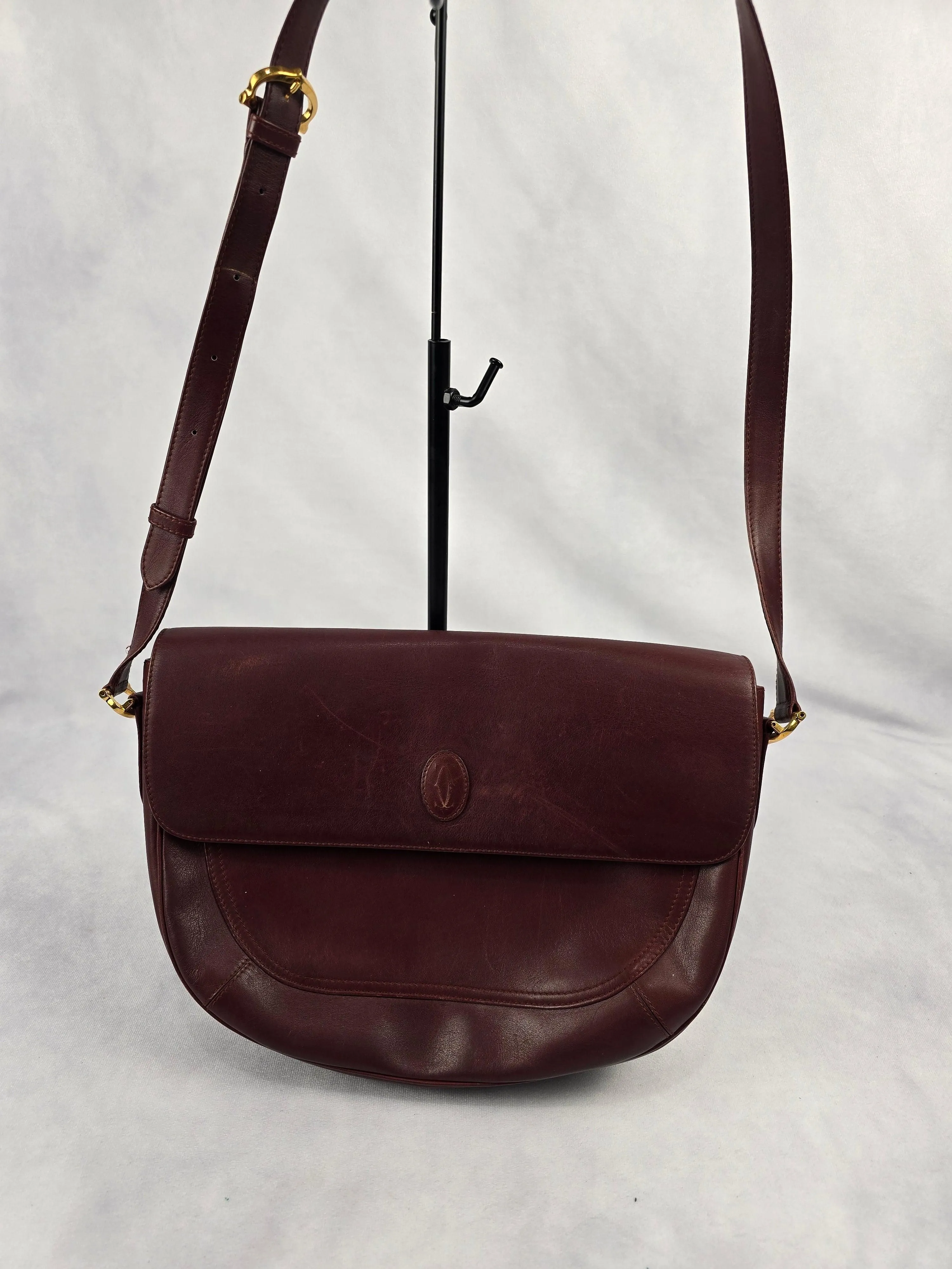 Cartier Must de Line Leather Saddle Shoulder Bag