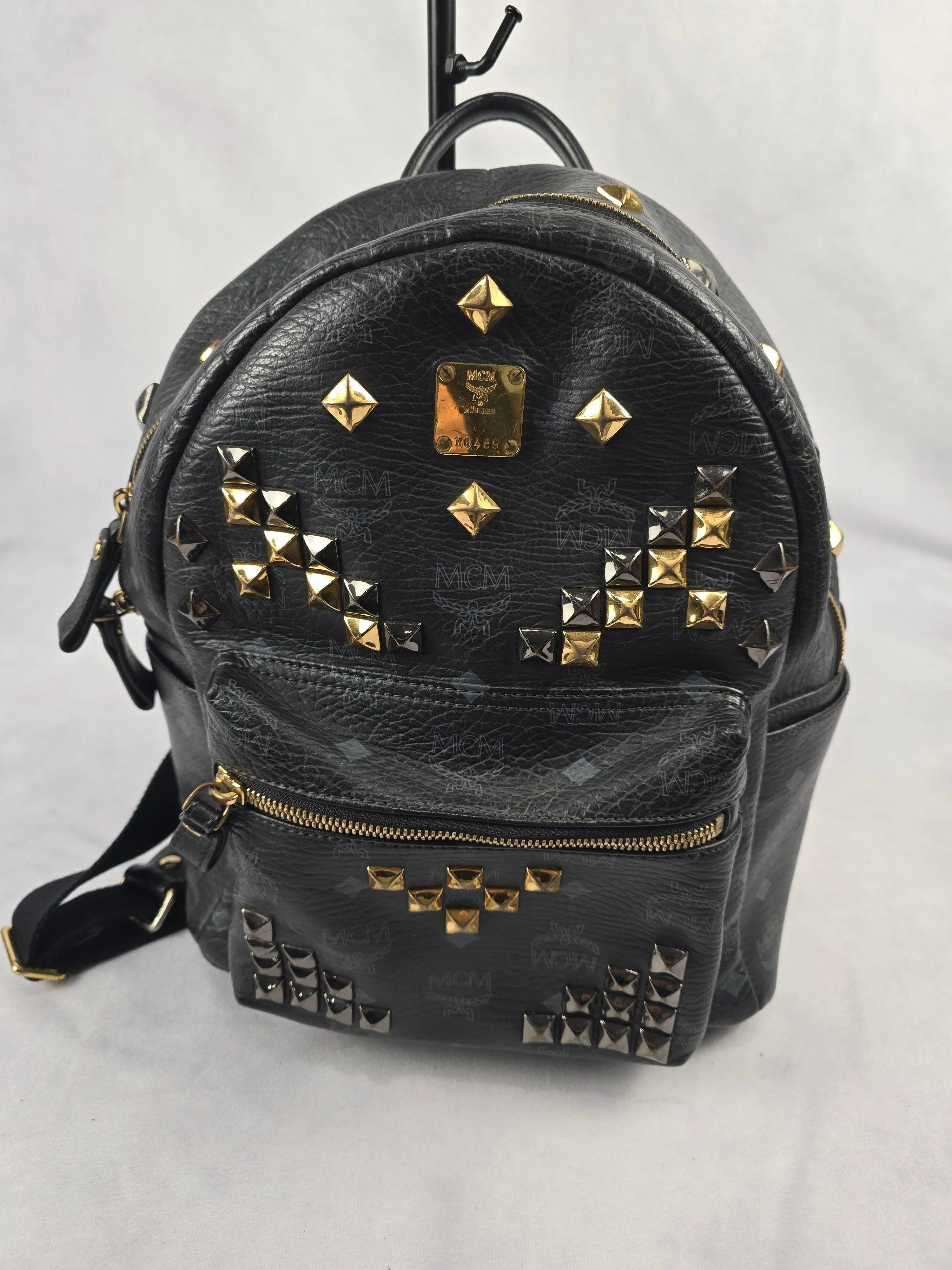 MCM Small BlackVisetos Backpack