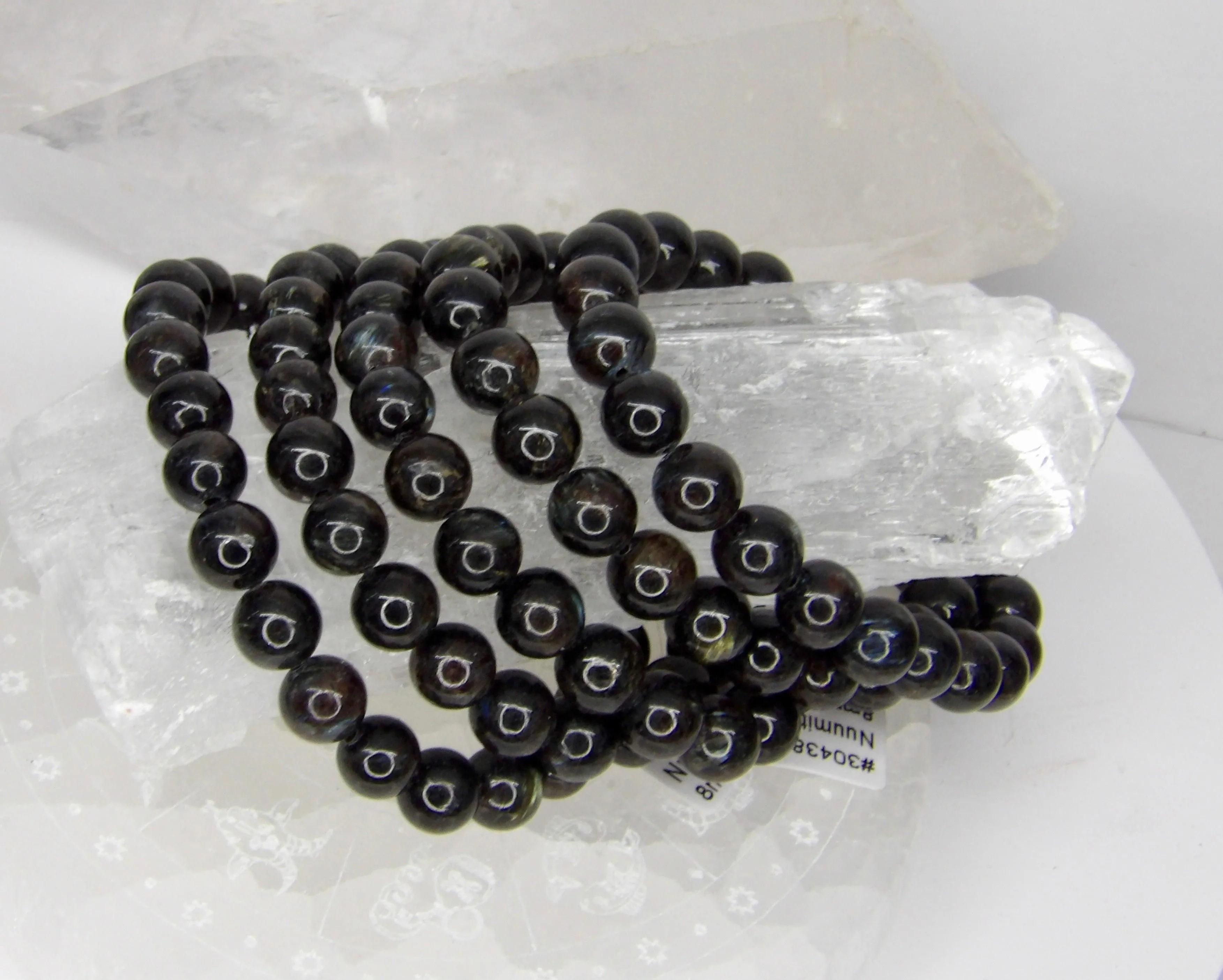 Nuummite Bracelet | 8mm Natural Gemstone Stretch Bracelet