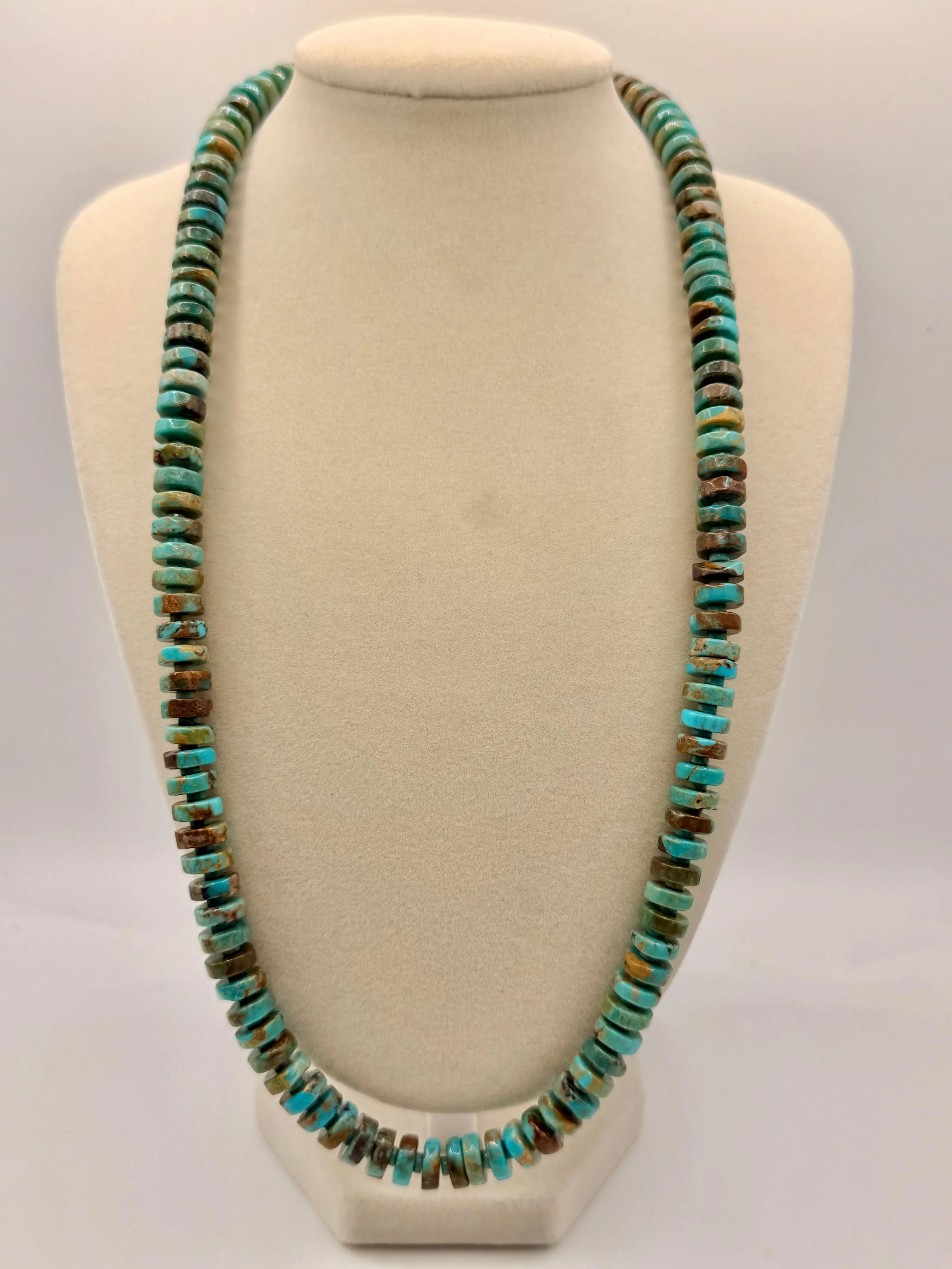 ALL MINE 8 TURQUOISE STATEMENT BEADED NECKLACE 21" (LL 52)